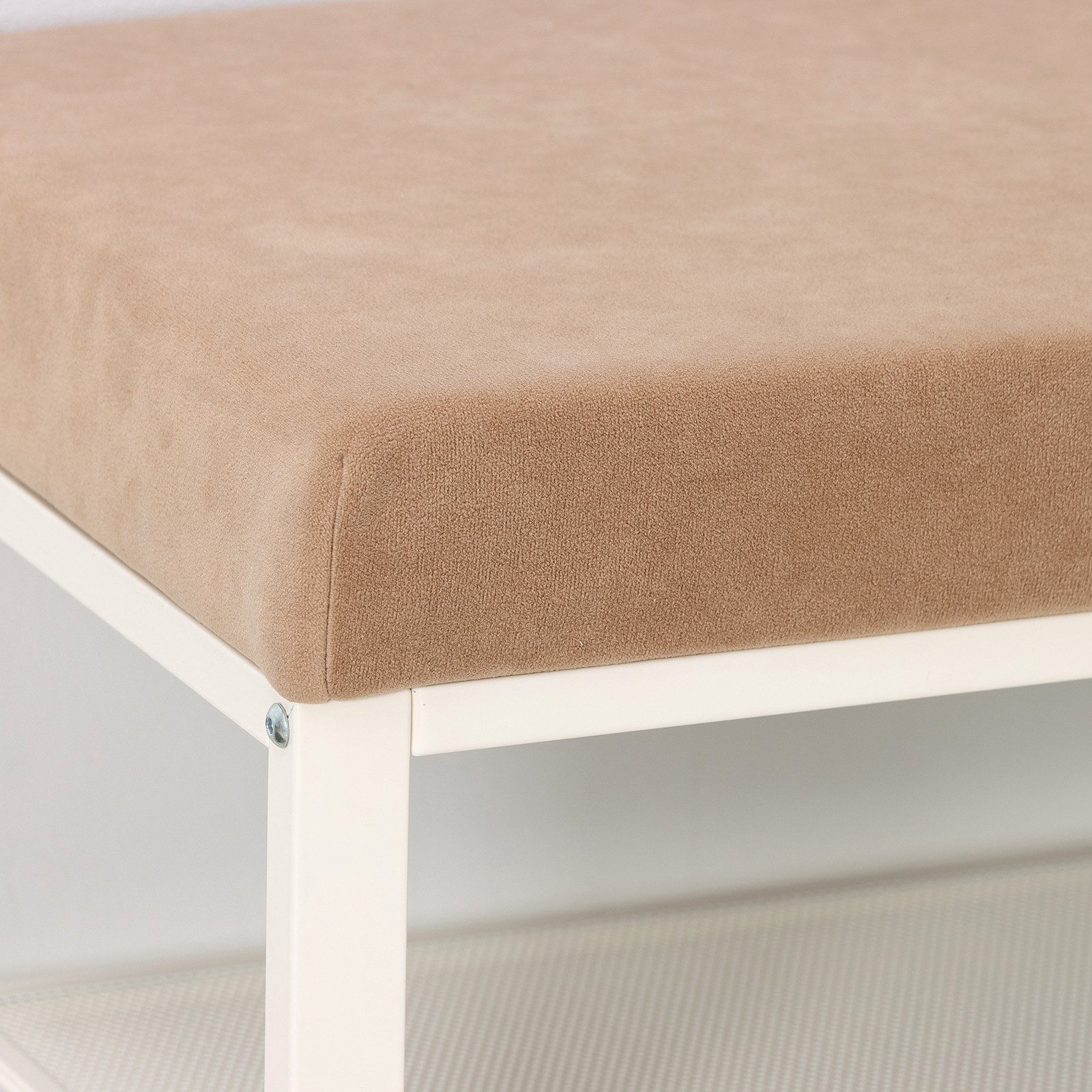 Изображение товара Банкетка Зми Торонто 23S 30x49x67 см 2 полки металл цвет белый/бежевый