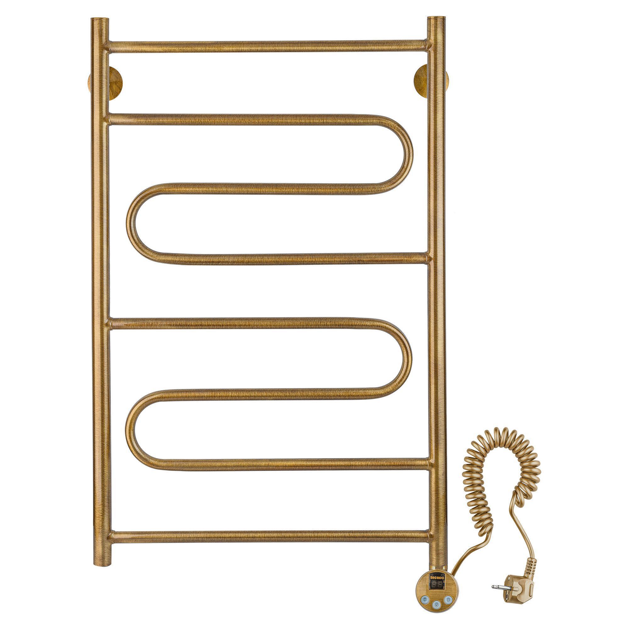 Изображение товара Полотенцесушитель электрический Secado Валенсия 2 R 500x800 мм 300 Вт с терморегулятором лесенка цвет бронза