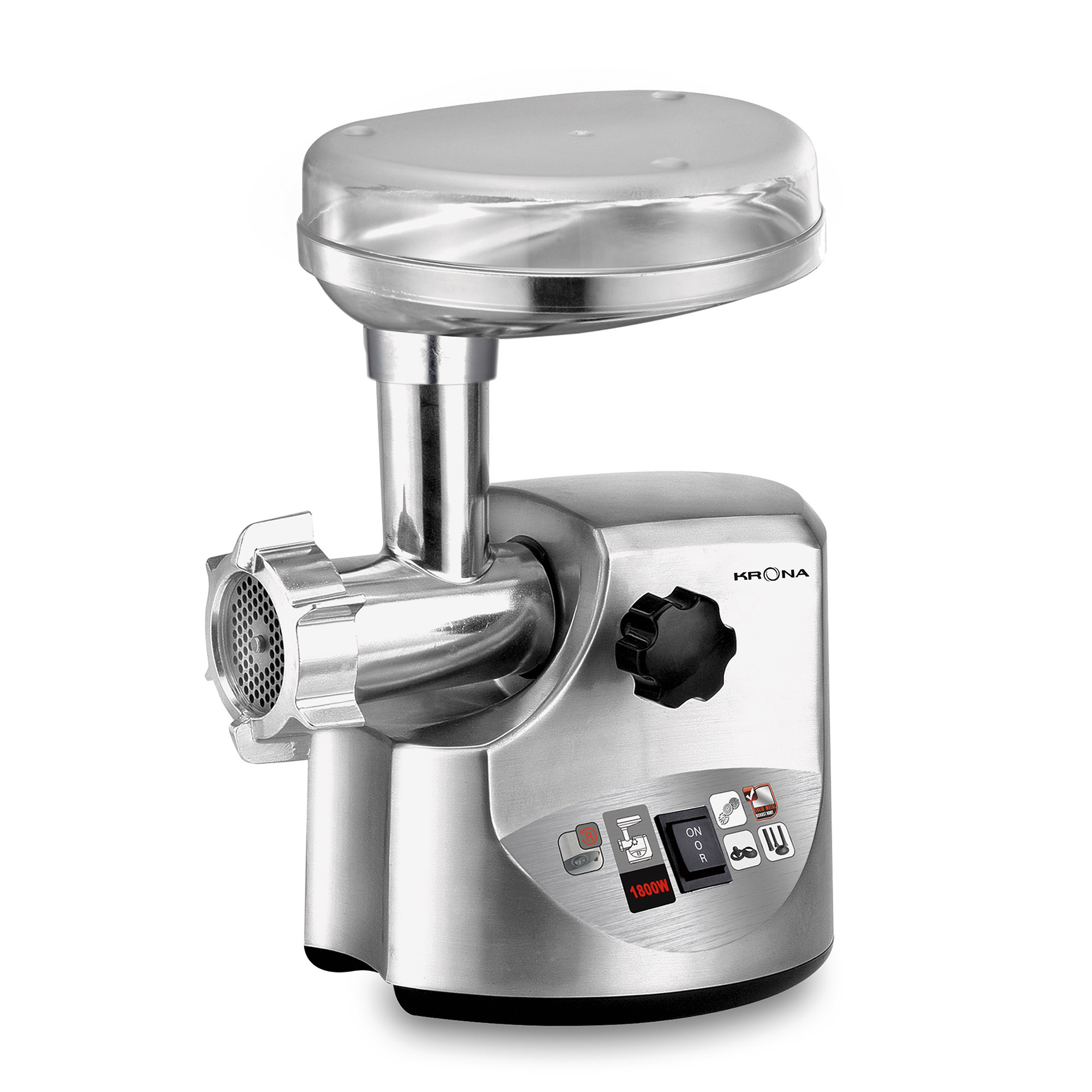 Изображение товара Электрическая мясорубка Krona Wolf Metall 1800W 700 Вт цвет нержавеющая сталь