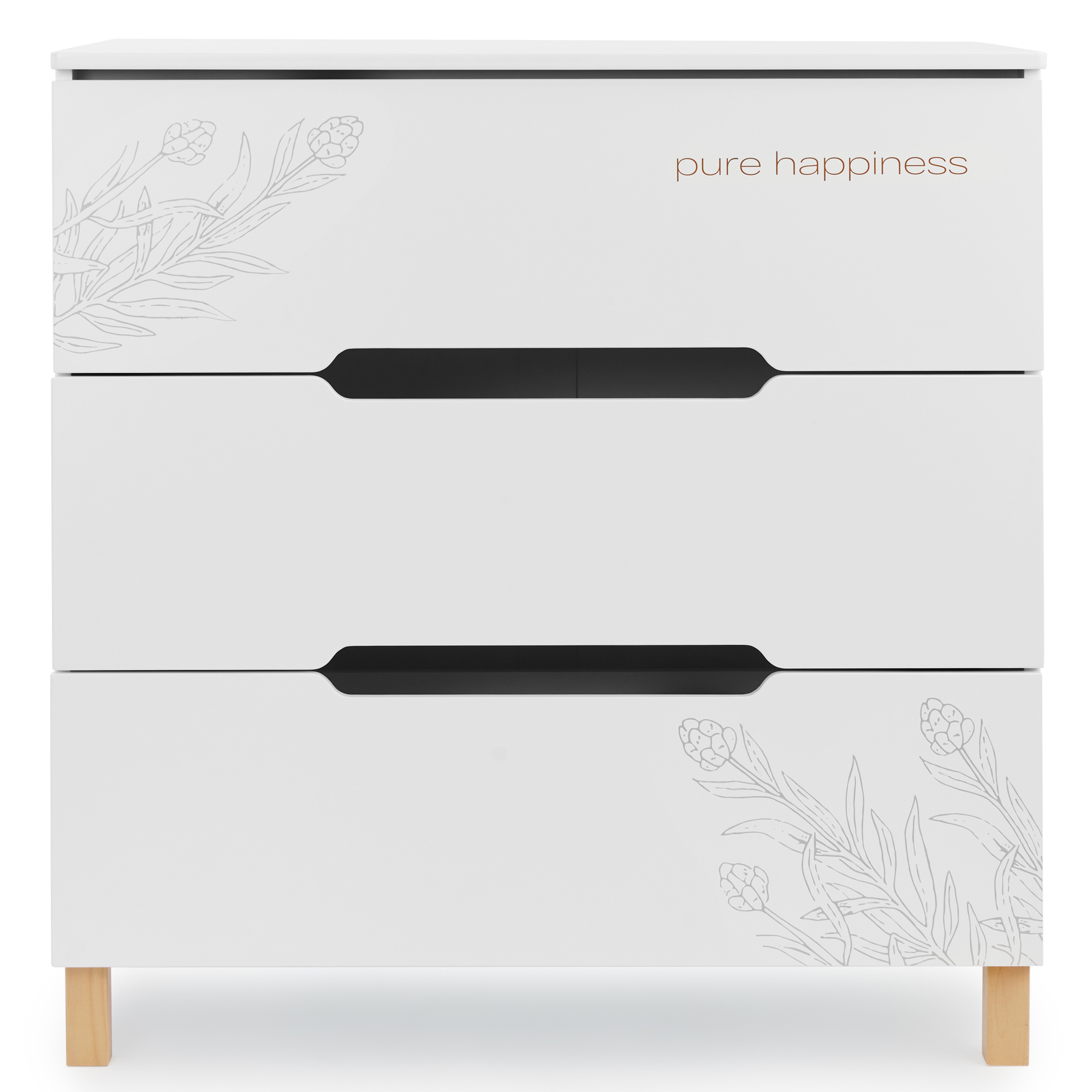 Изображение товара Детский комод Happy Baby 91036 с 3 ящиками и пеленальным столиком белый