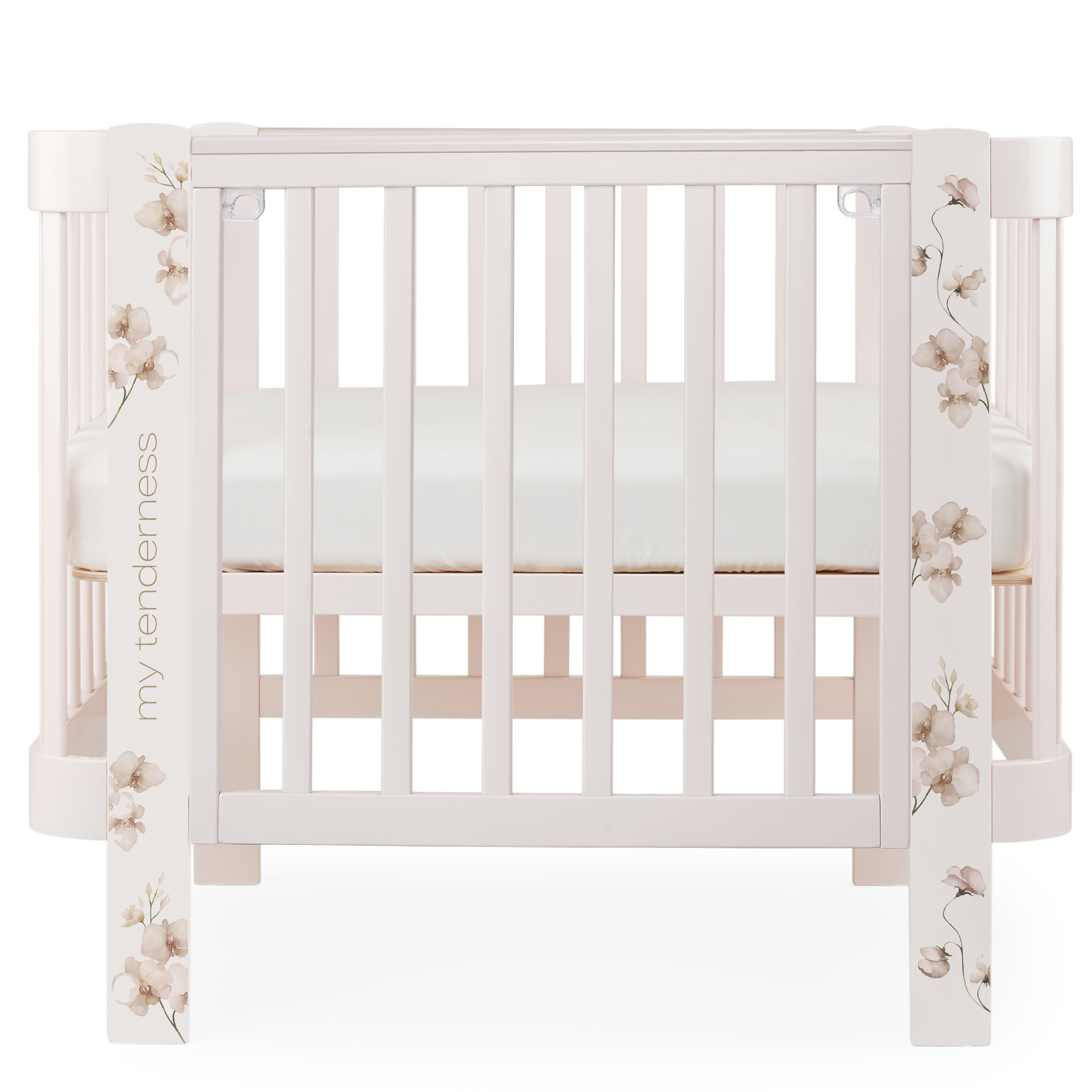 Изображение товара Кровать для новорожденных Happy baby Mommy love 103.5 x 88.5 x 75.5 см дерево цвет светло-розовый