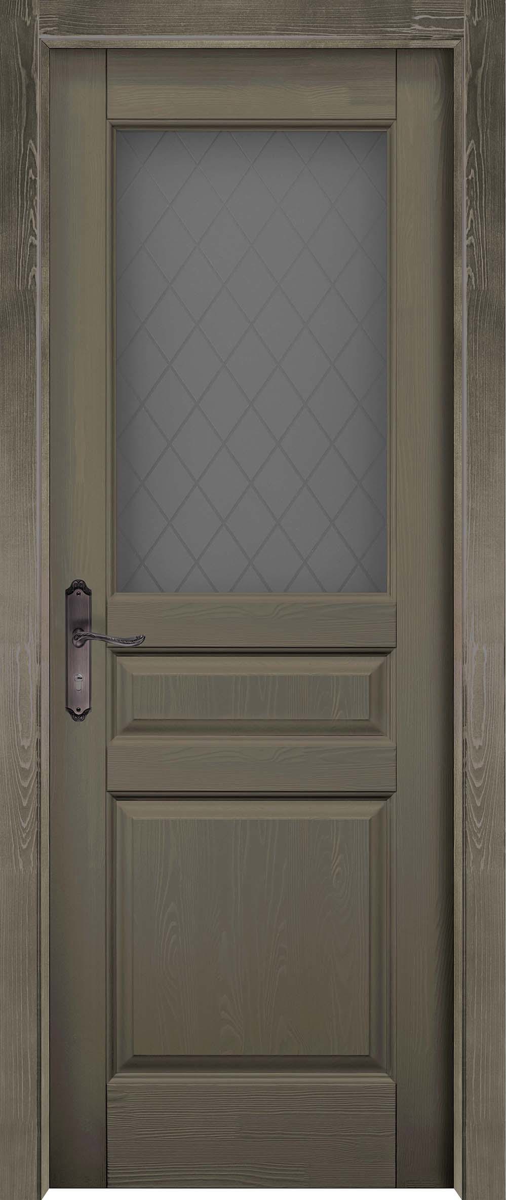 Изображение товара Межкомнатная дверь Ока Пандора остеклённая 200x90см цвет олива без замка и петель в комплекте