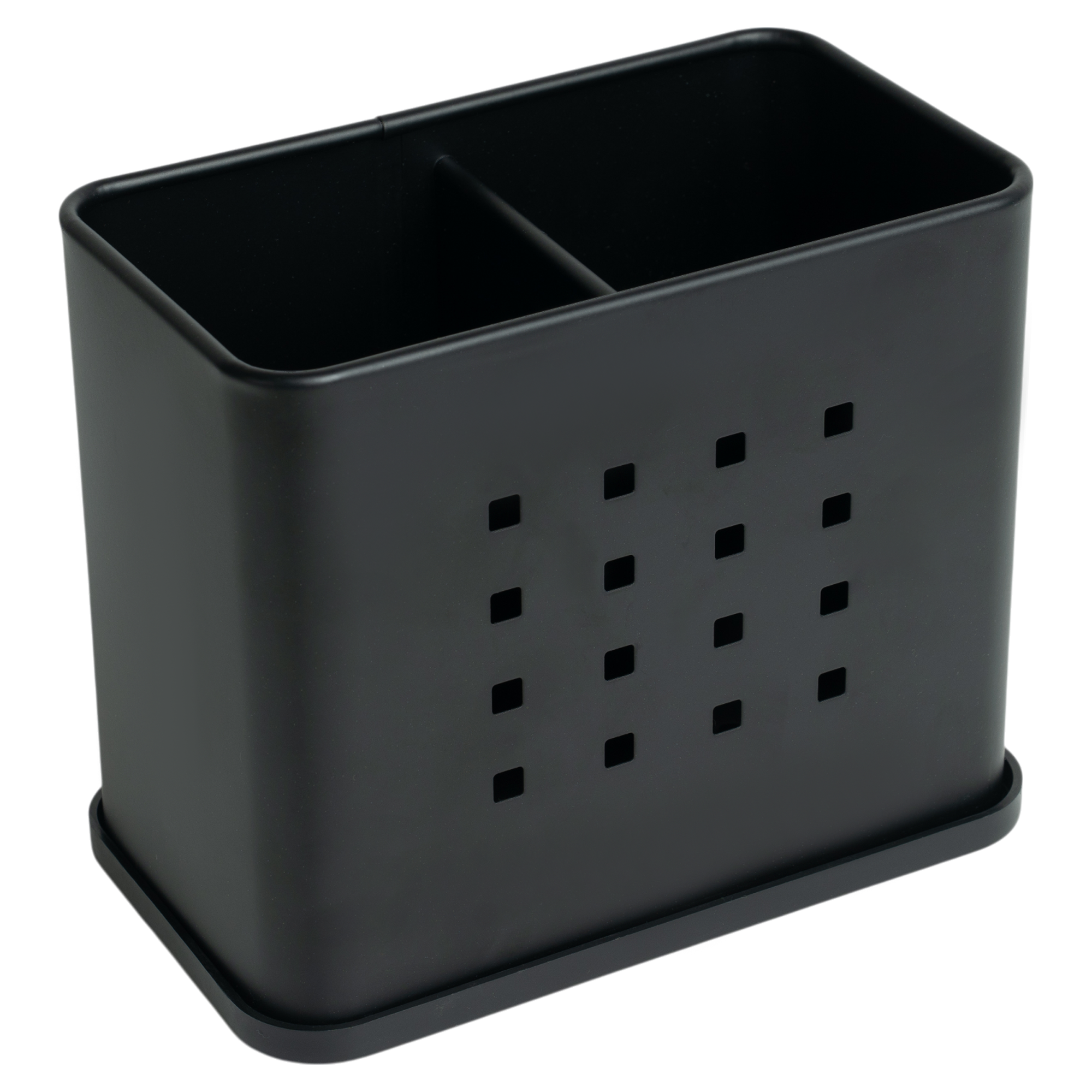 Изображение товара Лоток для столовых приборов 1 отсек Two Dolfins 16.3х13.5х9.5 см черный металл