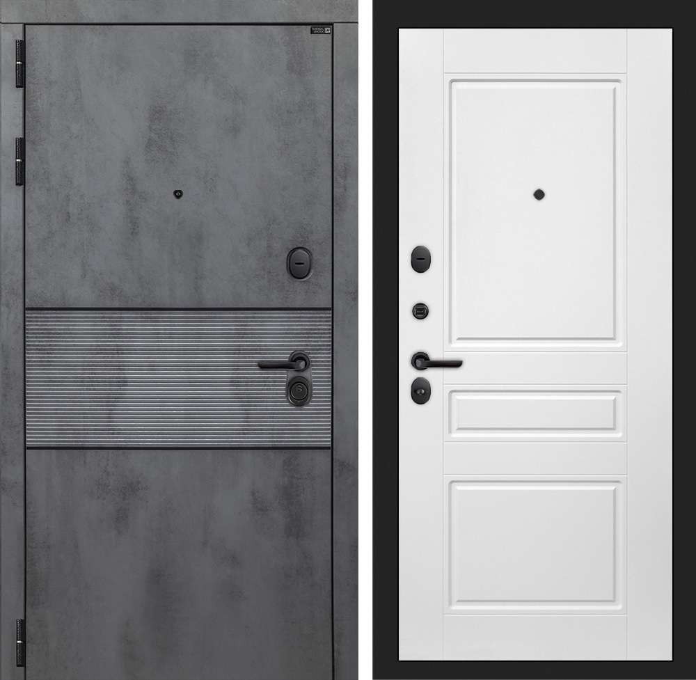 Изображение товара Входная дверь Labirintdoors Инфинити П-03 левый 205x88см белый софт бетон темный