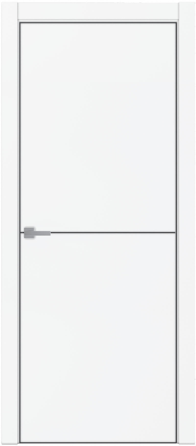 Изображение товара Дверь межкомнатная Uberture Tamburat глухая черная кромка 200x60см пленка ПВХ цвет аляска суперматовая без замка и петель