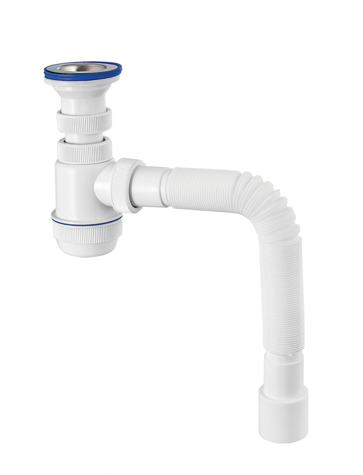 Изображение товара Сифон для раковины Virplast D40 мм белый 23103 надежное соединение канализации