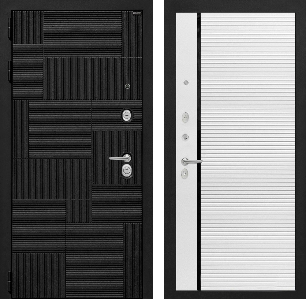 Изображение товара Входная дверь Labirintdoors Пазл П22 белый софт черный лофт 205x96см взломостойкая Россиия