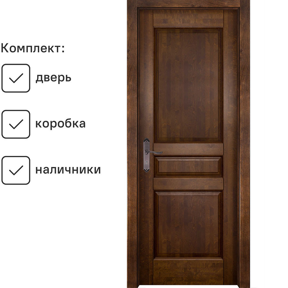 Изображение товара Межкомнатная дверь Ока Гармония №1 глухая 200x90см цвет античный орех