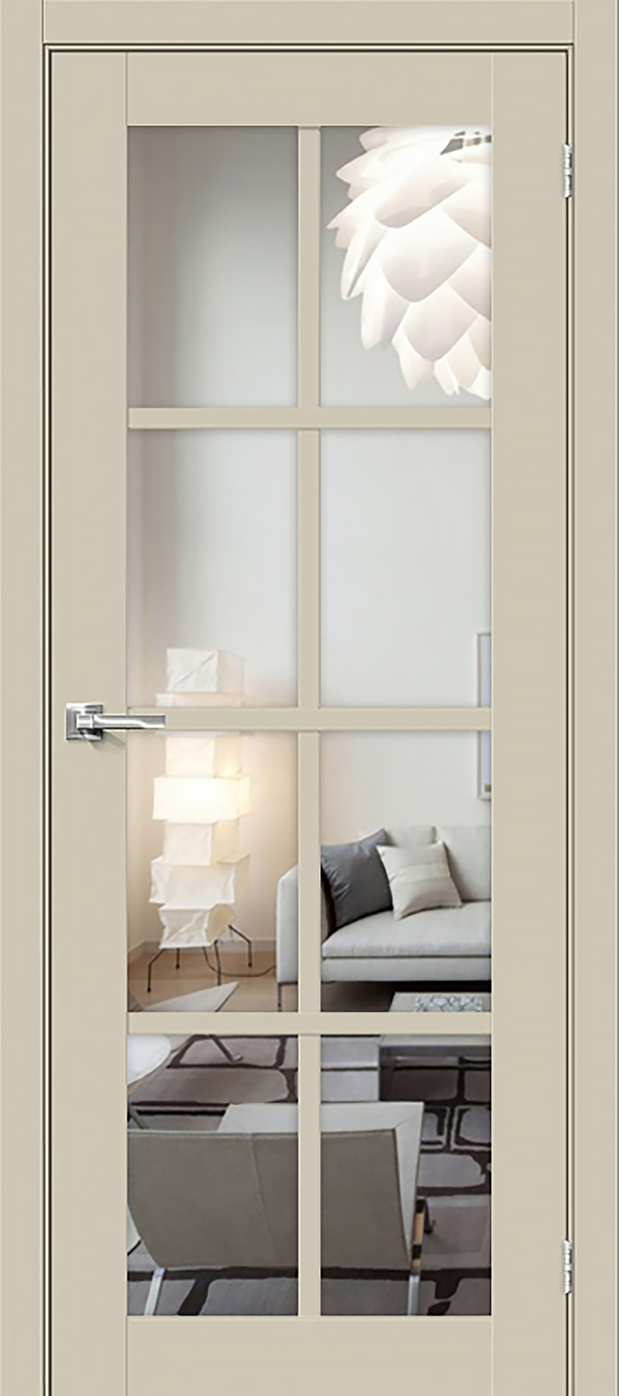 Изображение товара Дверь Parma 1222 60x200 см остекленная, слоновая кость, UBERTURE