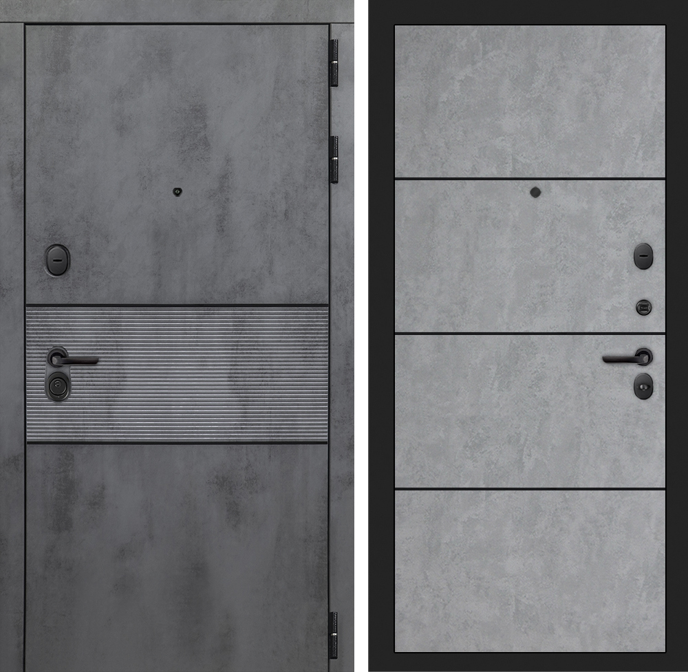 Изображение товара Входная дверь Labirintdoors Инфинити П-25 205x88 см бетон светлый/темный