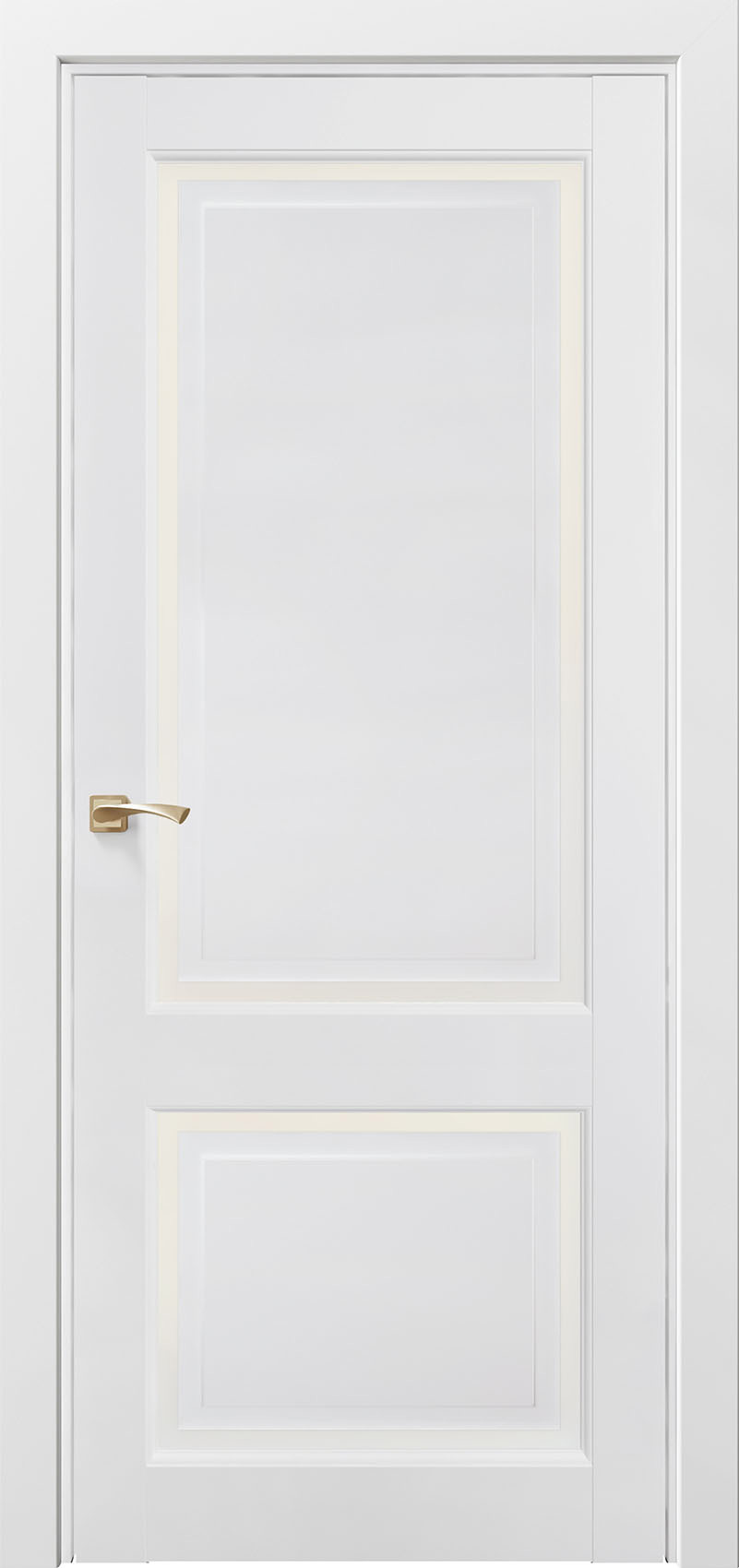 Изображение товара Дверь межкомнатная Uberture Madrid m201 остеклённая 200x60см пленка ПВХ цвет снежная королева без замка и петель