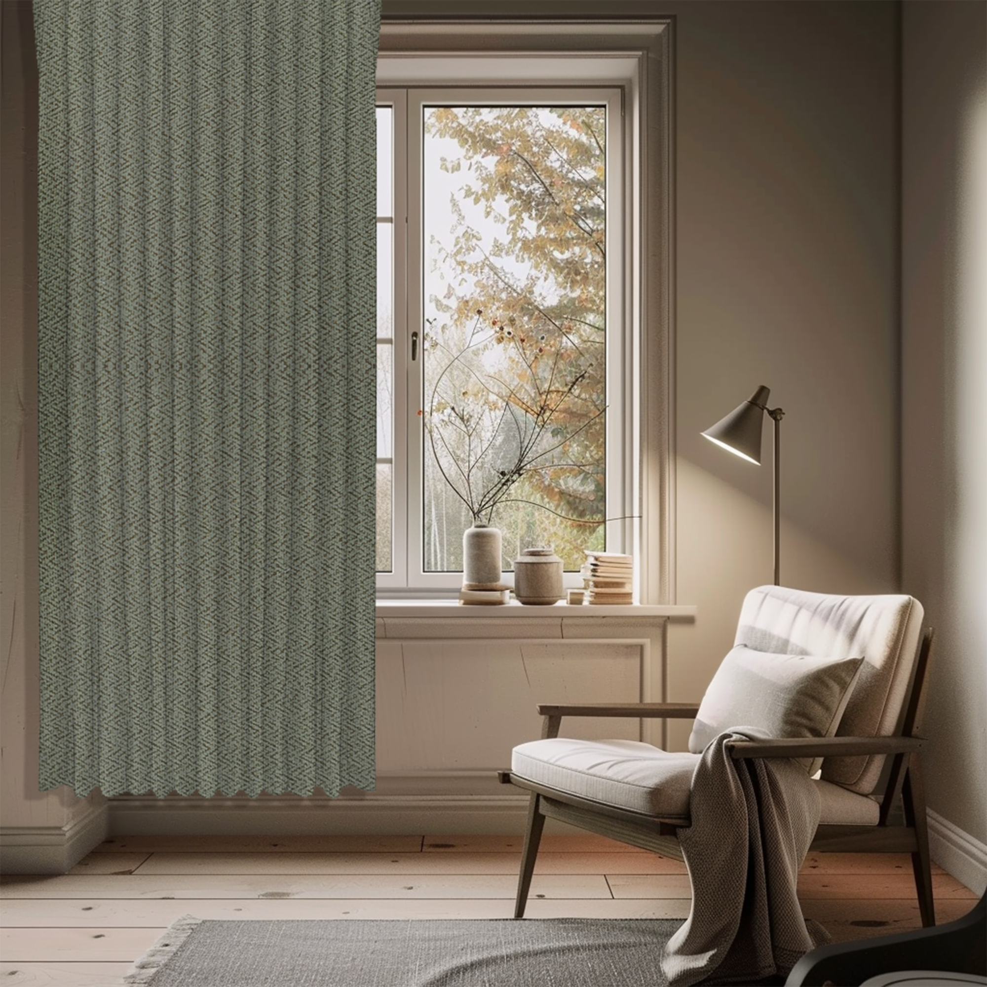 Изображение товара Штора на ленте димаут Фиона 200x280 см цвет оливковый