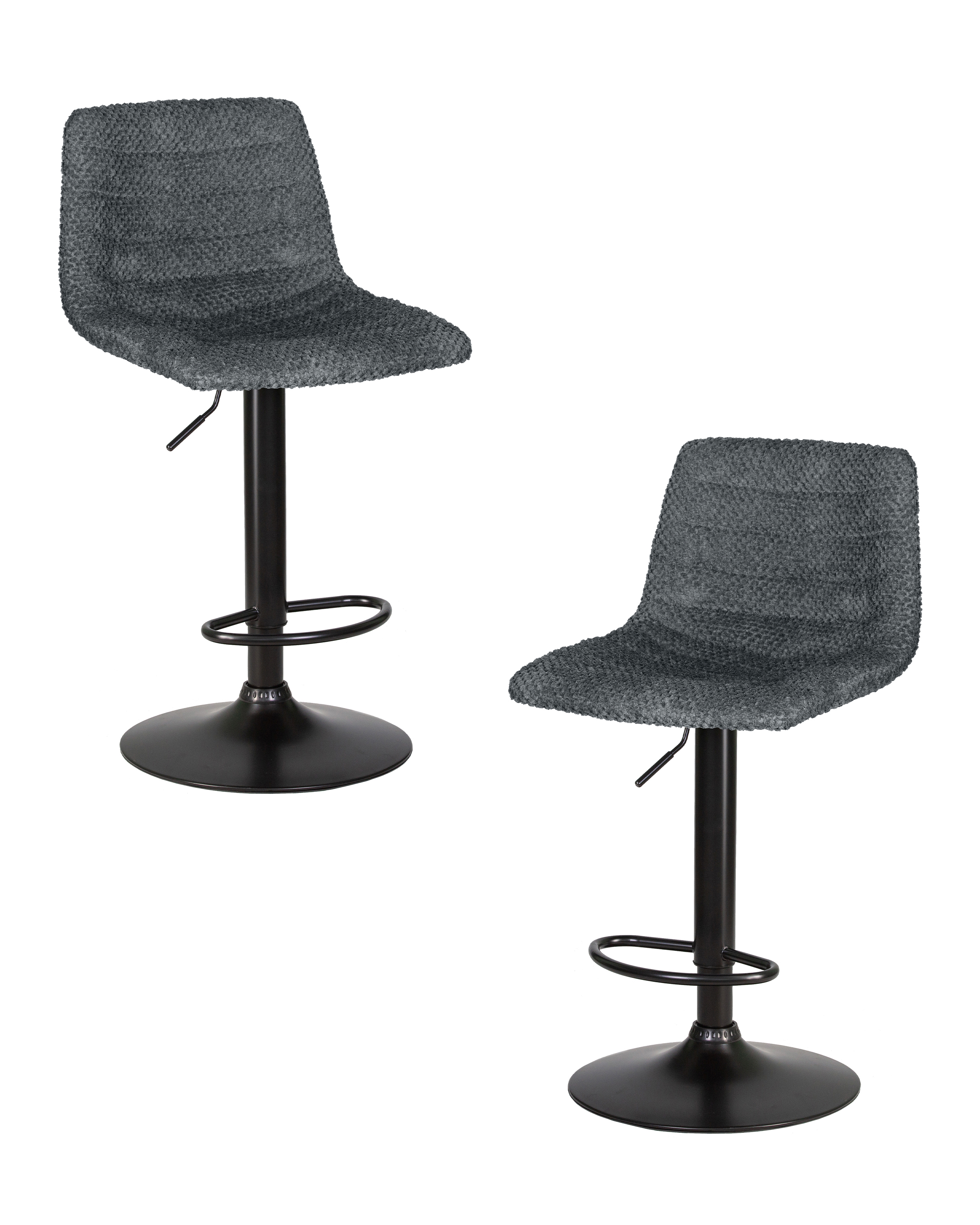 Изображение товара Набор 2 барных стульев Dobrin Travis серого цвета с регулируемой высотой