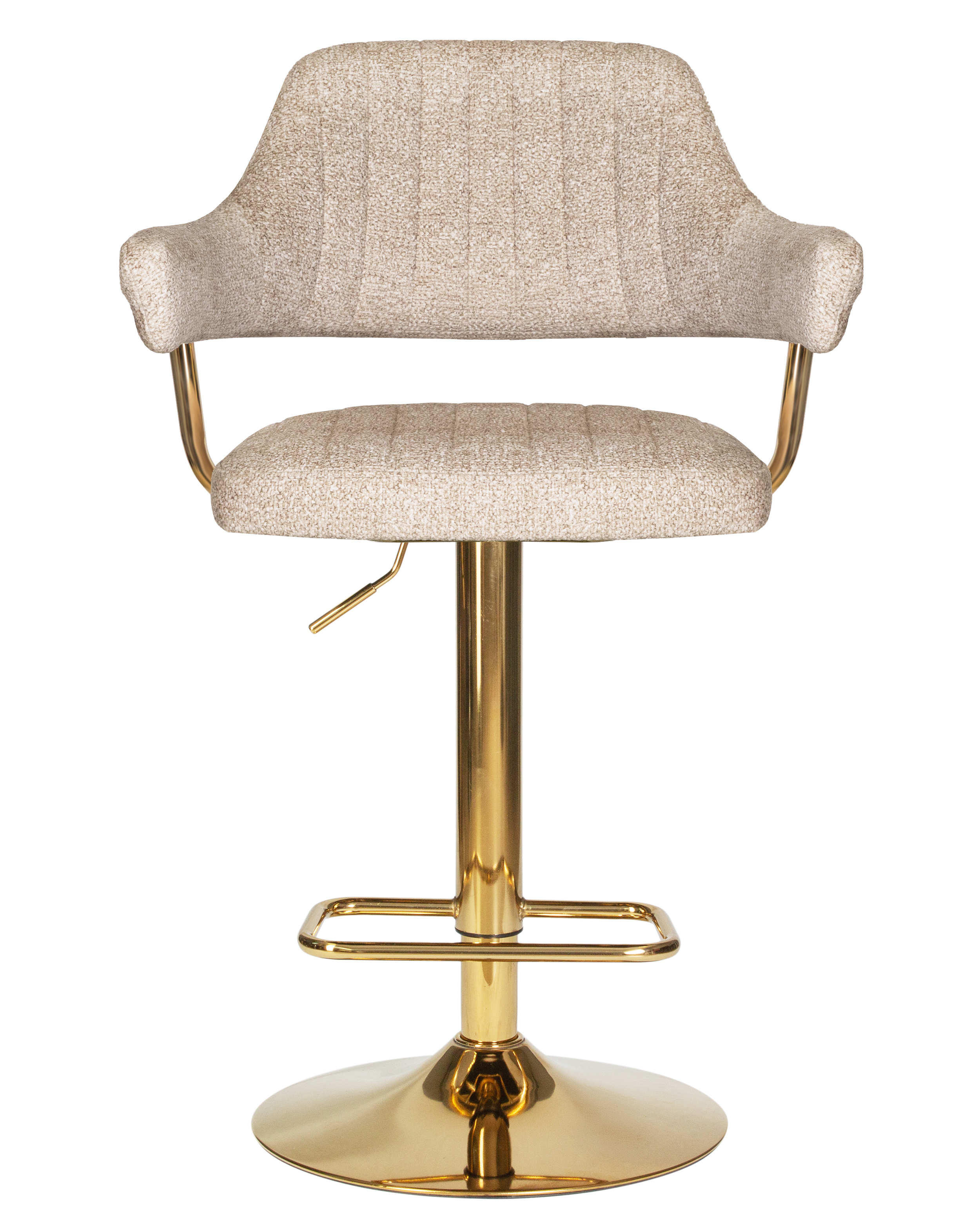 Изображение товара Стул барный Dobrin Charly gold 61x120 см бежевый мягкий велюр с механизмом