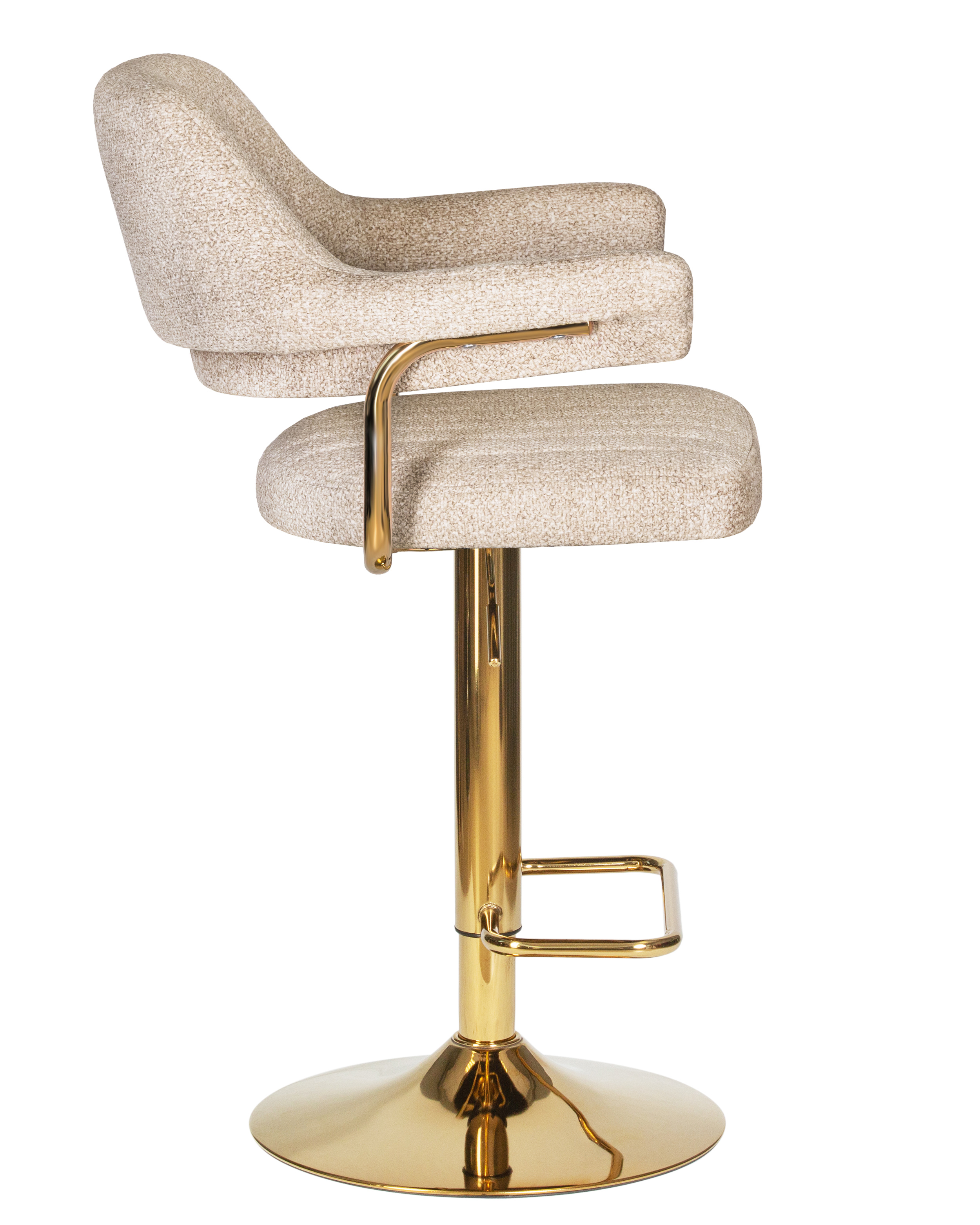 Изображение товара Набор 2 барных стульев DOBRIN CHARLY GOLD бежевый велюр регулировка высоты