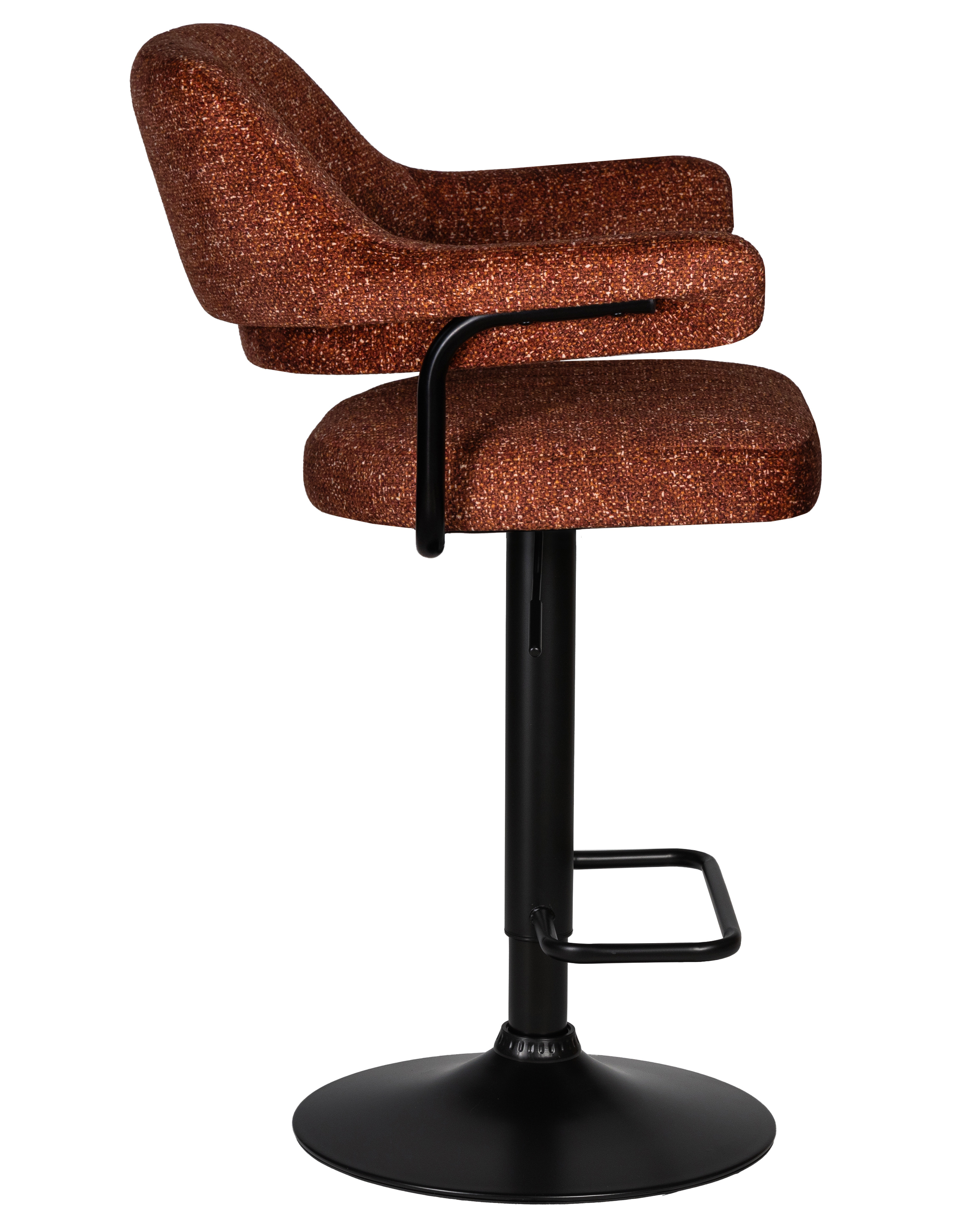 Изображение товара Стул барный Dobrin Charly Black с регулировкой высоты и мягким сиденьем