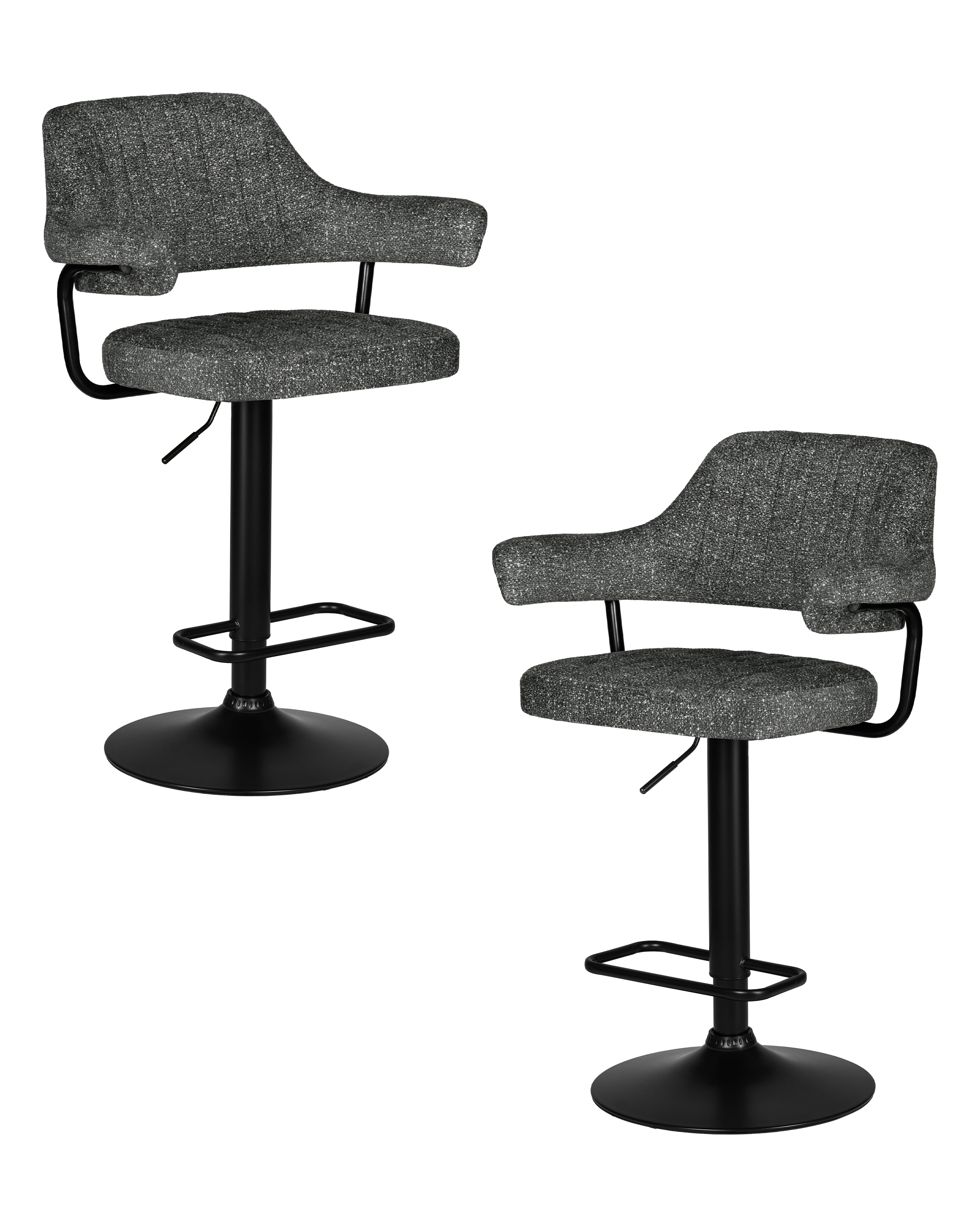 Изображение товара Стул барный Dobrin Charly black 61x120 см цвет серый 2 шт.