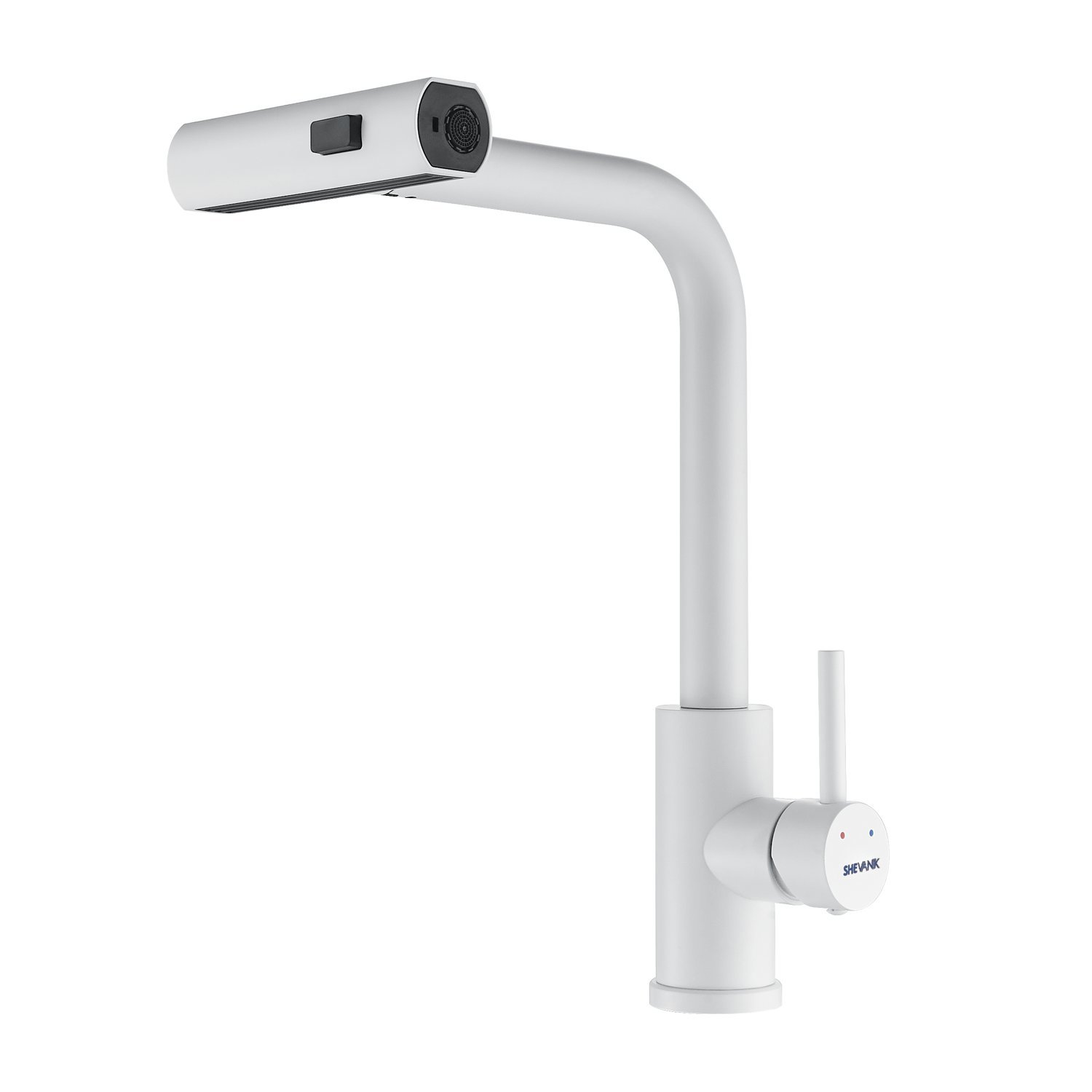 Изображение товара Смеситель для кухни Shevanik S263C с выдвижным изливом и душем белый