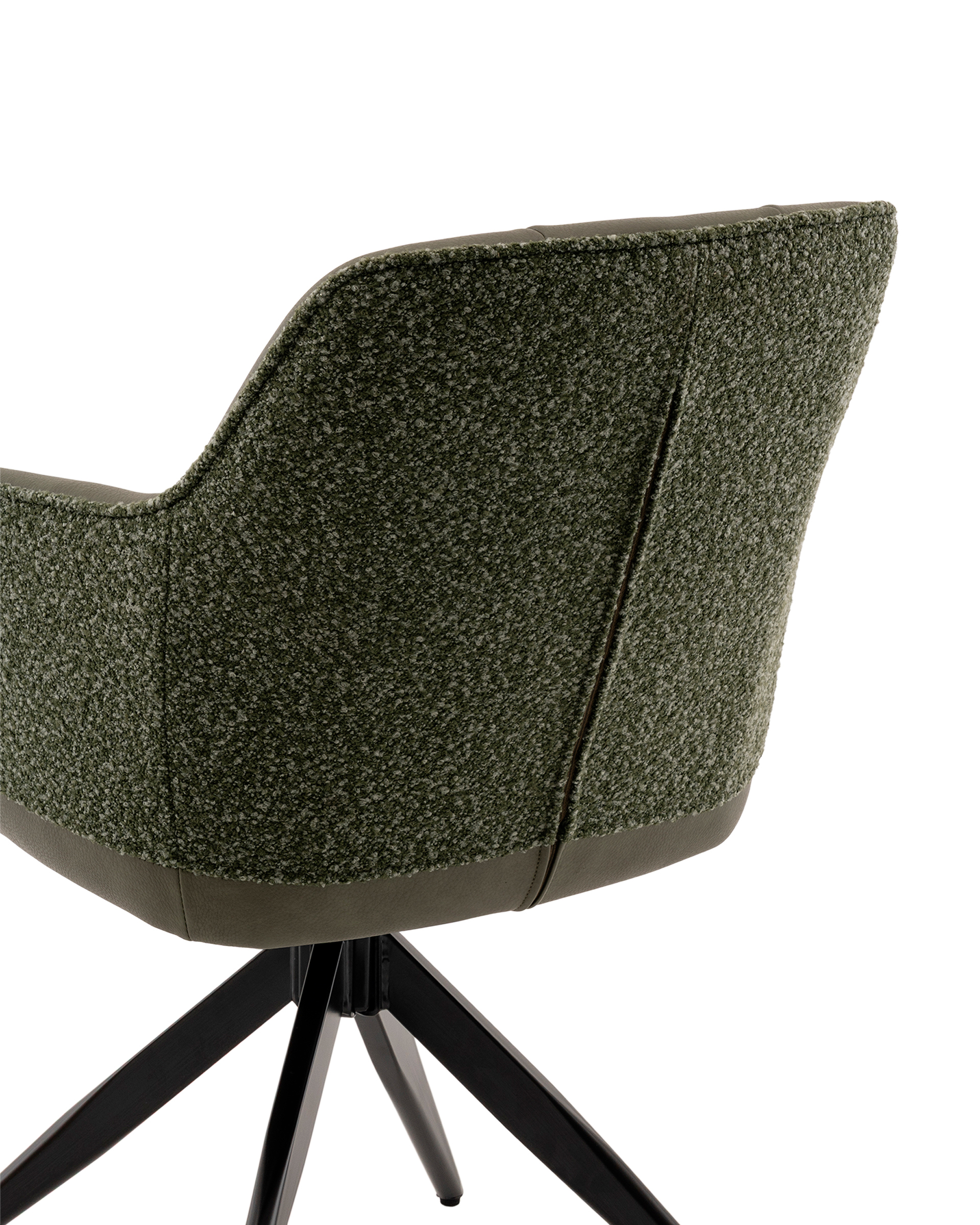 Изображение товара Обеденный вращающийся стул Stool group Naya зеленый ткань и искусственная кожа