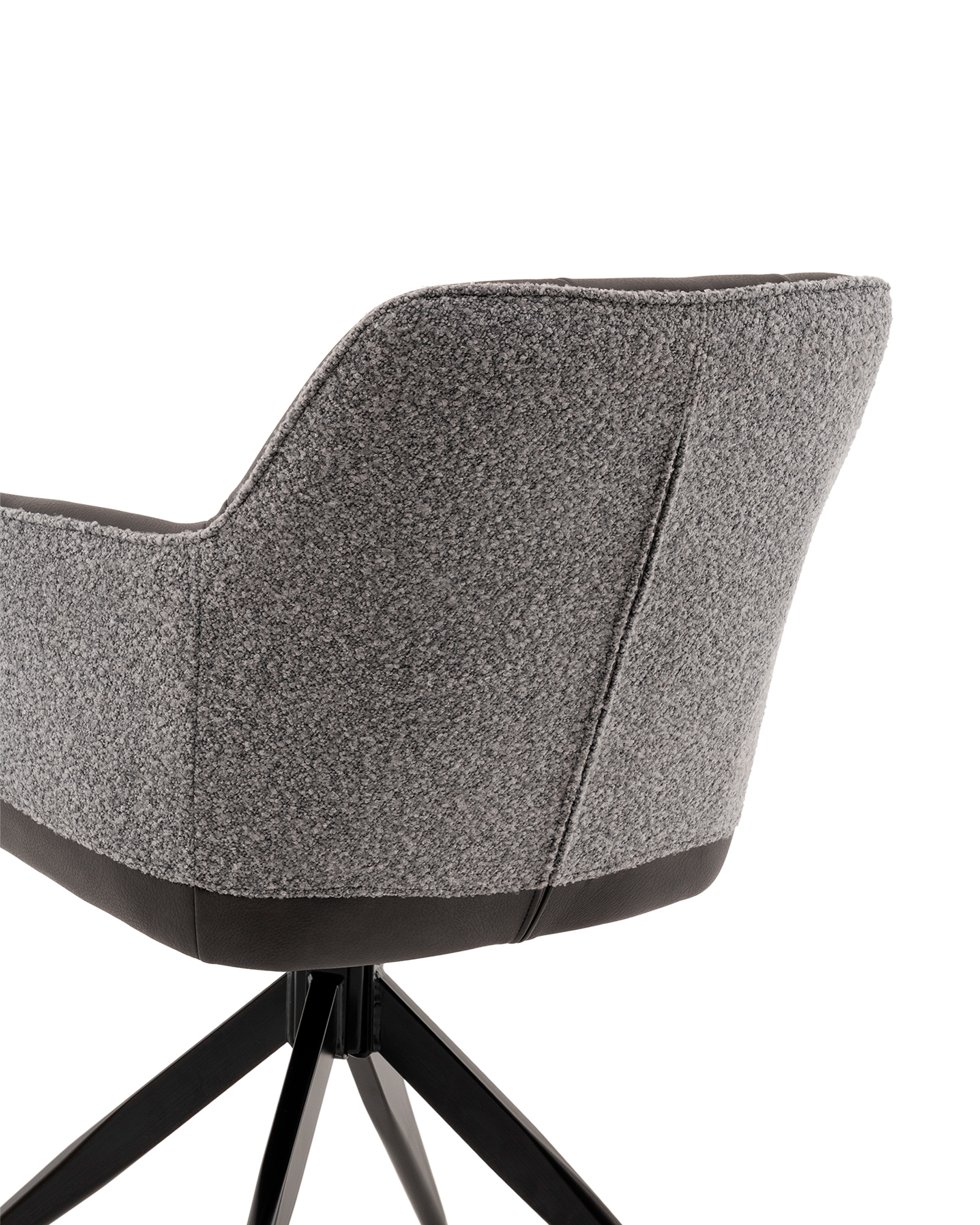 Изображение товара Обеденный вращающийся стул Naya серый с металлическими ножками