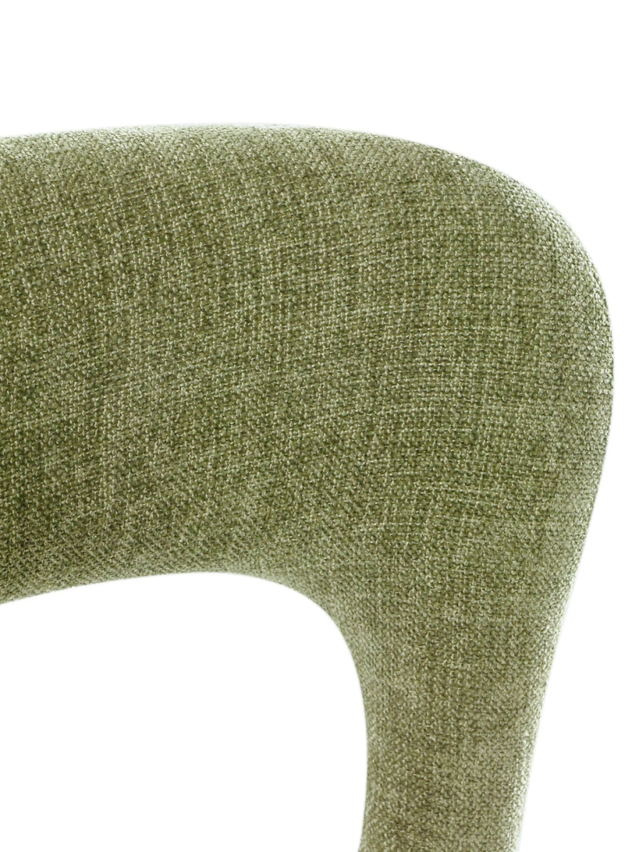 Изображение товара Обеденный стул Rihom из металла и шенилла зеленого цвета, современный дизайн