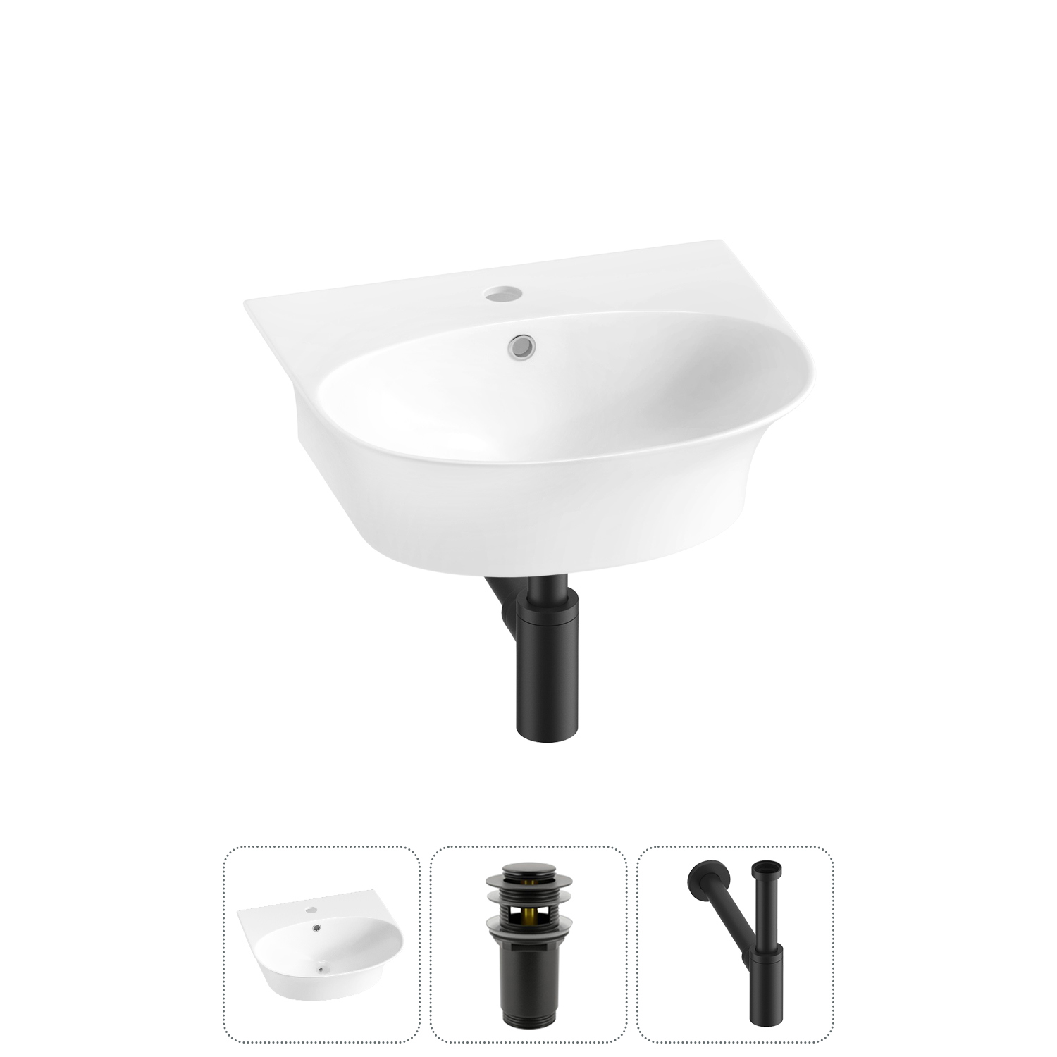 Изображение товара Раковина Lavinia Boho Bathroom Sink 20216670R 46 см белая глянцевая с монтажным комплектом