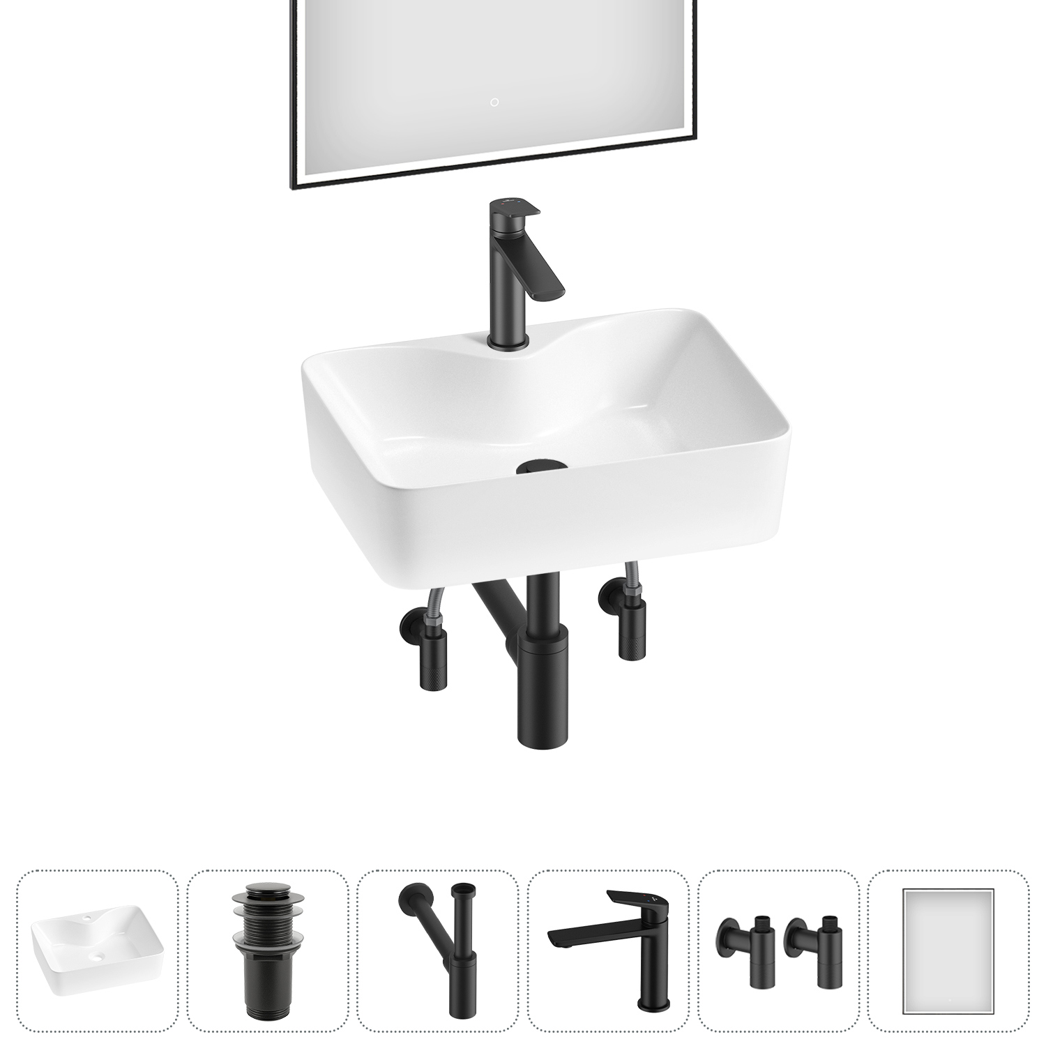 Изображение товара Раковина Lavinia boho bathroom sink 20219346R 48 см белая с комплектом
