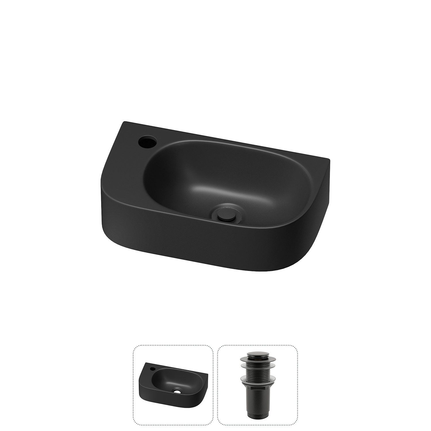 Изображение товара Раковина Lavinia boho bathroom sink 20216346R 40см керамика донный клапан черная матовая