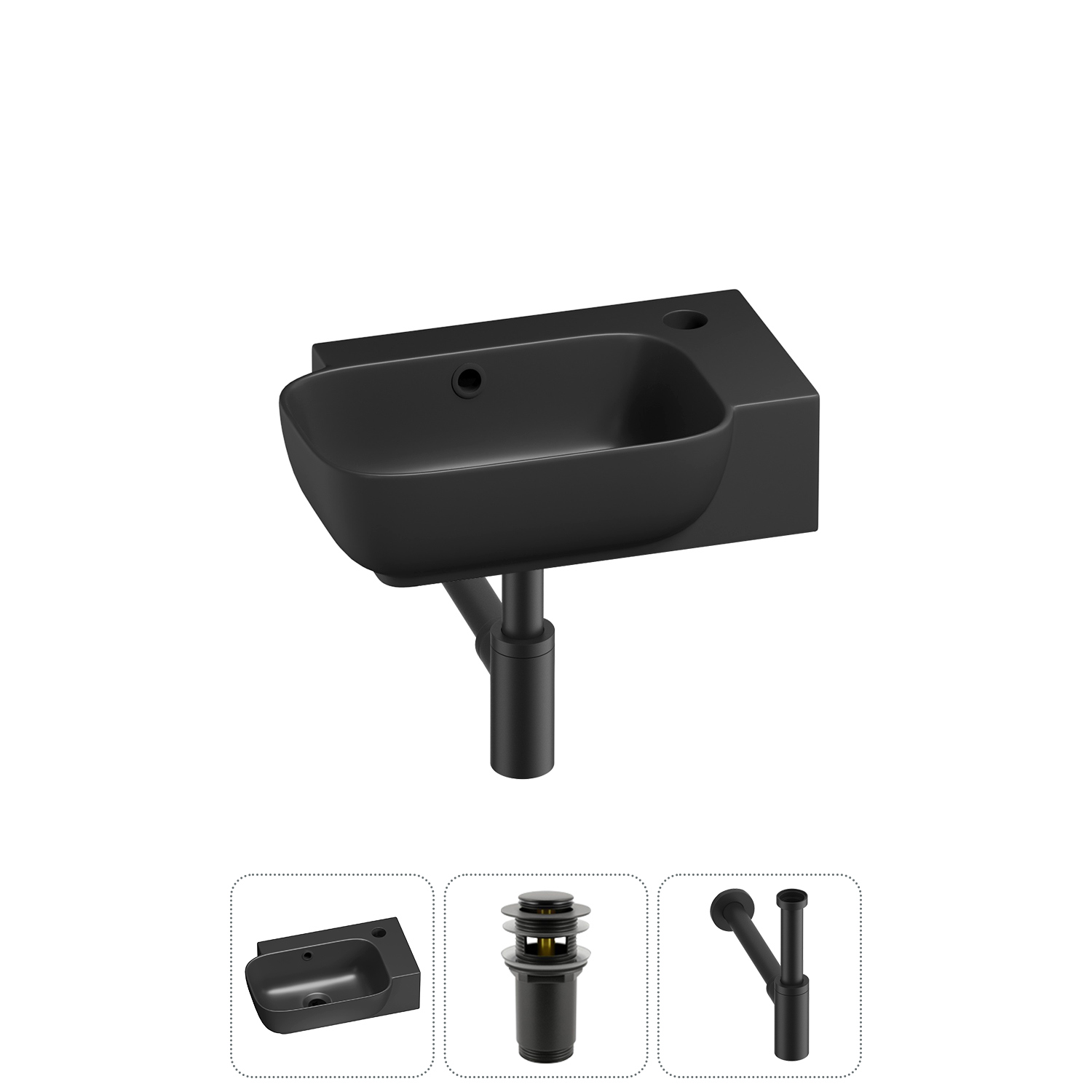 Изображение товара Раковина Lavinia boho bathroom sink 20216377R черная прямоугольная с донным клапаном