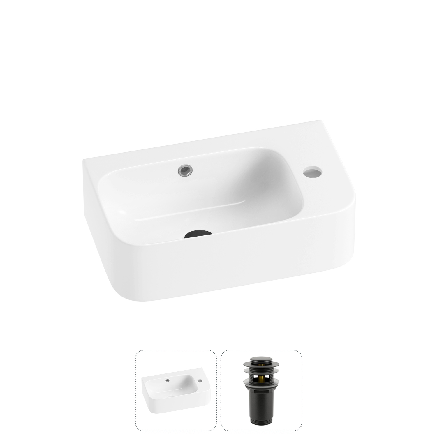 Изображение товара Раковина Lavinia boho bathroom sink 20216498R 45 см белая глянцевая с донным клапаном