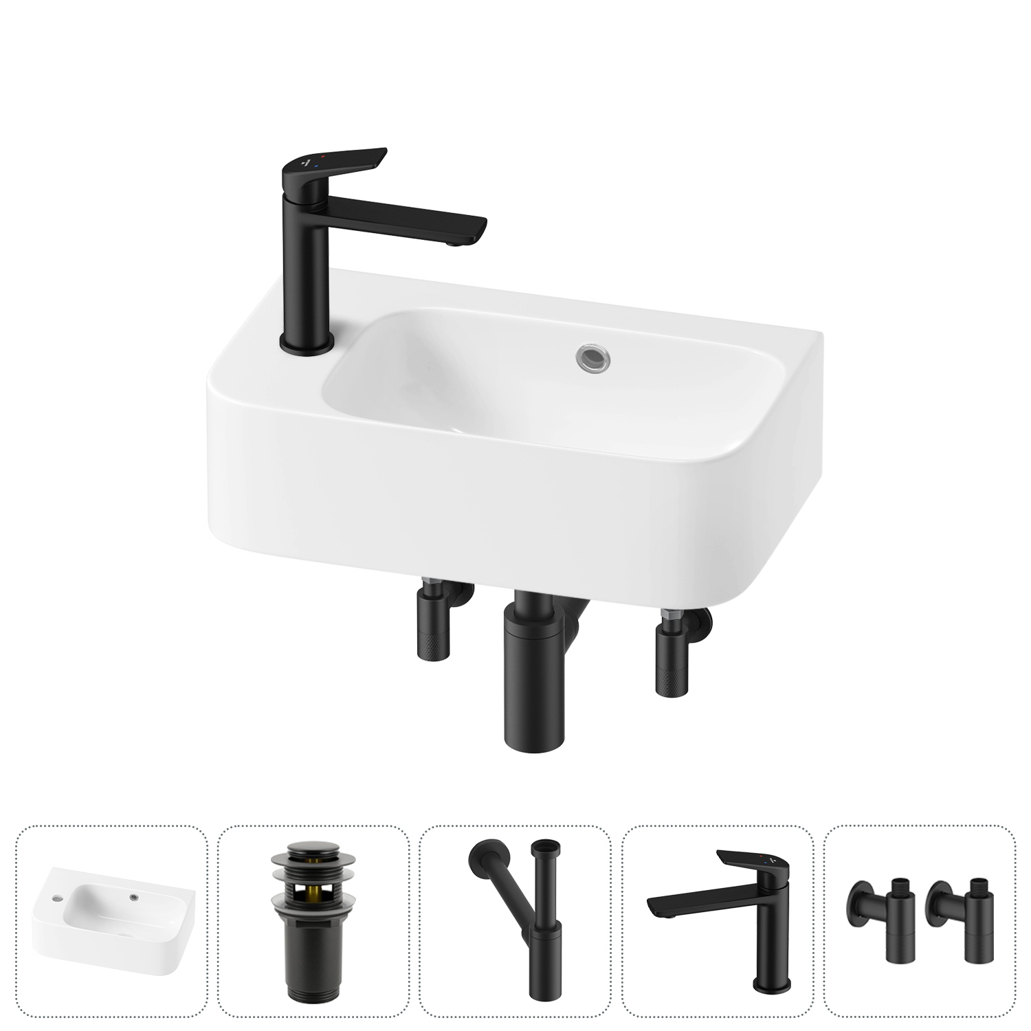 Изображение товара Раковина Lavinia boho bathroom sink 20216482R 45см белая с комплектом