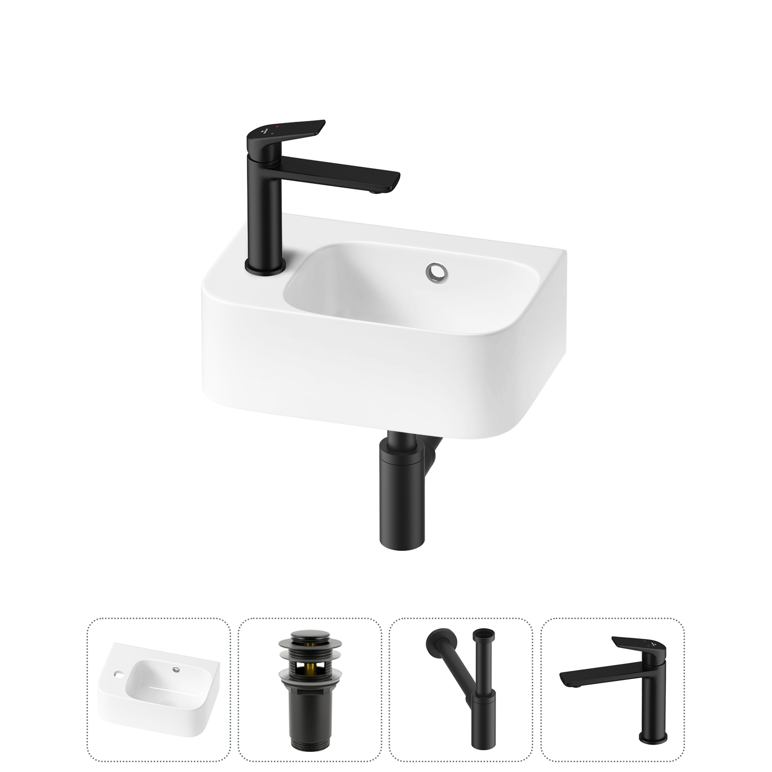 Изображение товара Раковина Lavinia boho bathroom sink 20216534R 37см цвет раковина 4 в 1: донный клапан, сифон, смеситель