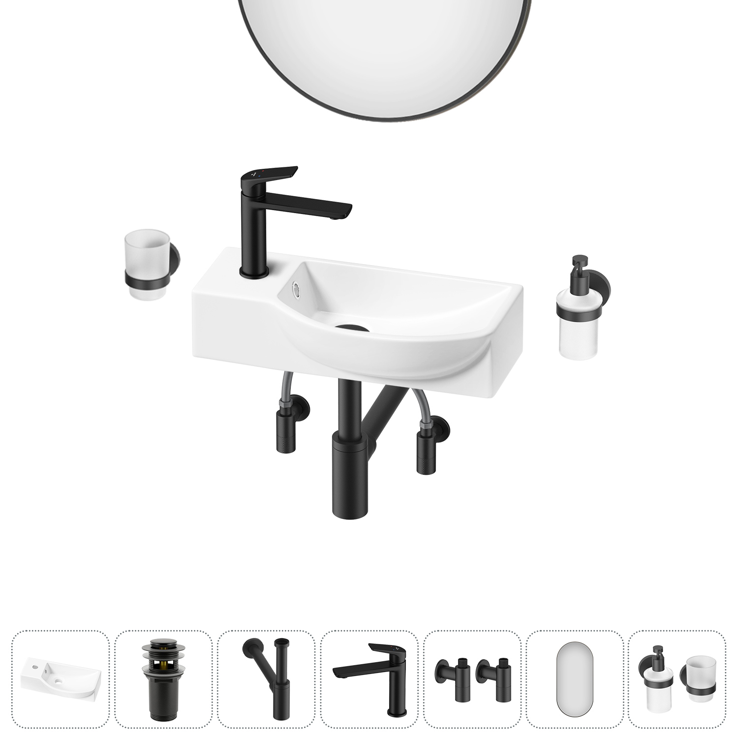 Изображение товара Раковина Lavinia Boho Bathroom Sink 20219630R 45см белый комплект 7 в 1