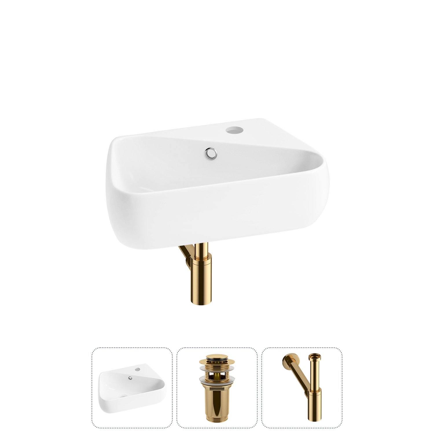 Изображение товара Раковина Lavinia boho bathroom sink 20216615R 44см цвет раковина 3 в 1: донный клапан, сифон