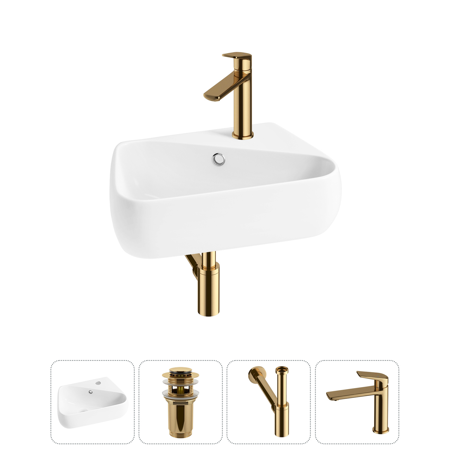 Изображение товара Раковина Lavinia boho bathroom sink 20216619R 44см цвет раковина 4 в 1: донный клапан, сифон, смеситель