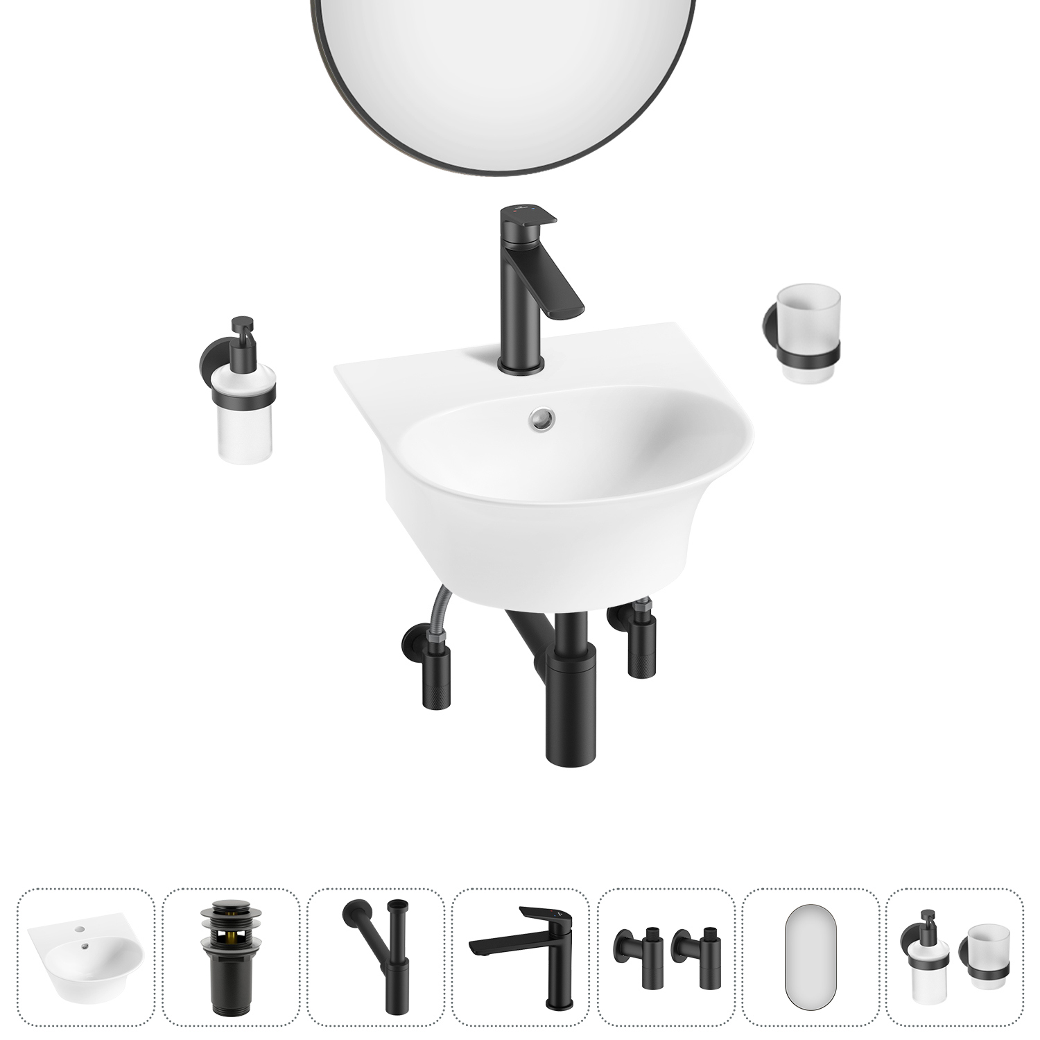Изображение товара Раковина Lavinia boho bathroom sink 20219910R 34см белый комплект 7 в 1