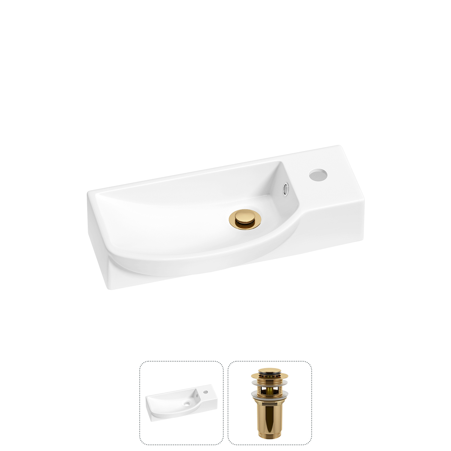 Изображение товара Раковина Lavinia Boho bathroom sink 20216163R 50 см белая с донным клапаном