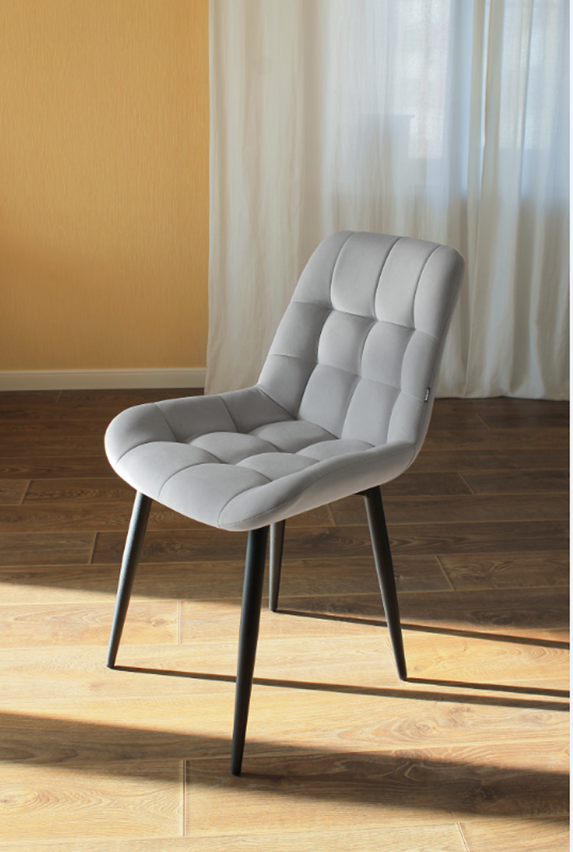 Изображение товара Стул ДСВ Мебель 62393 комплект 2 шт велюр серый Лофт Россия