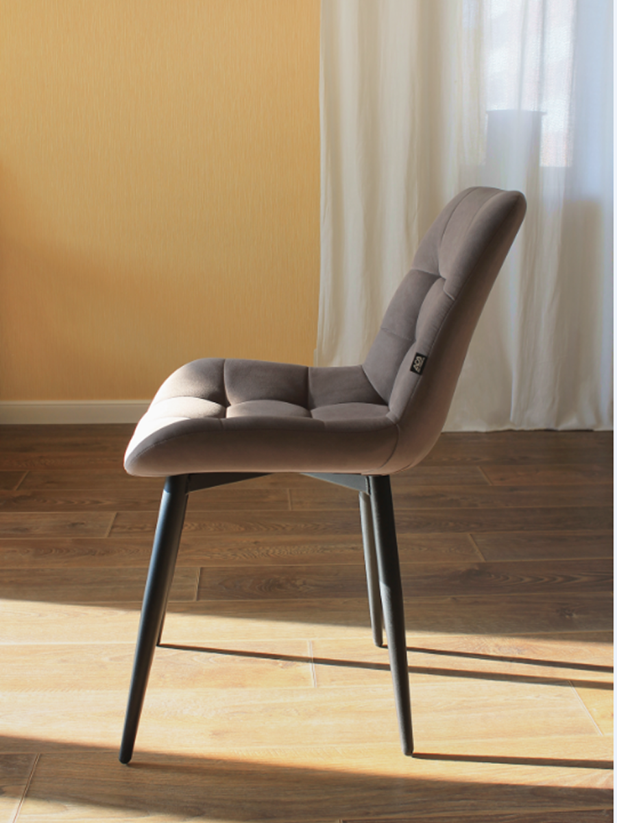 Изображение товара Стул Дсв мебель 62401 комплект 2 шт велюр коричневый современный дизайн