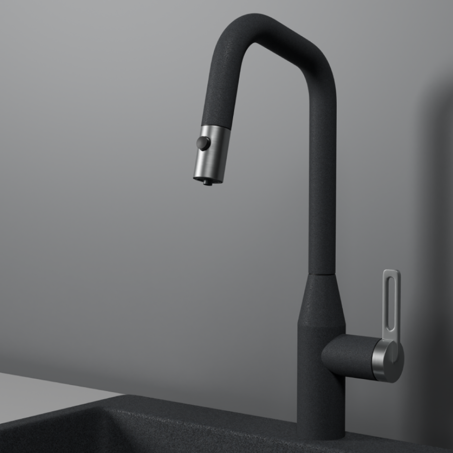 Изображение товара Смеситель для кухни Granula 8171 ГРАФИТ 26.9 см выдвижной излив цвет графит