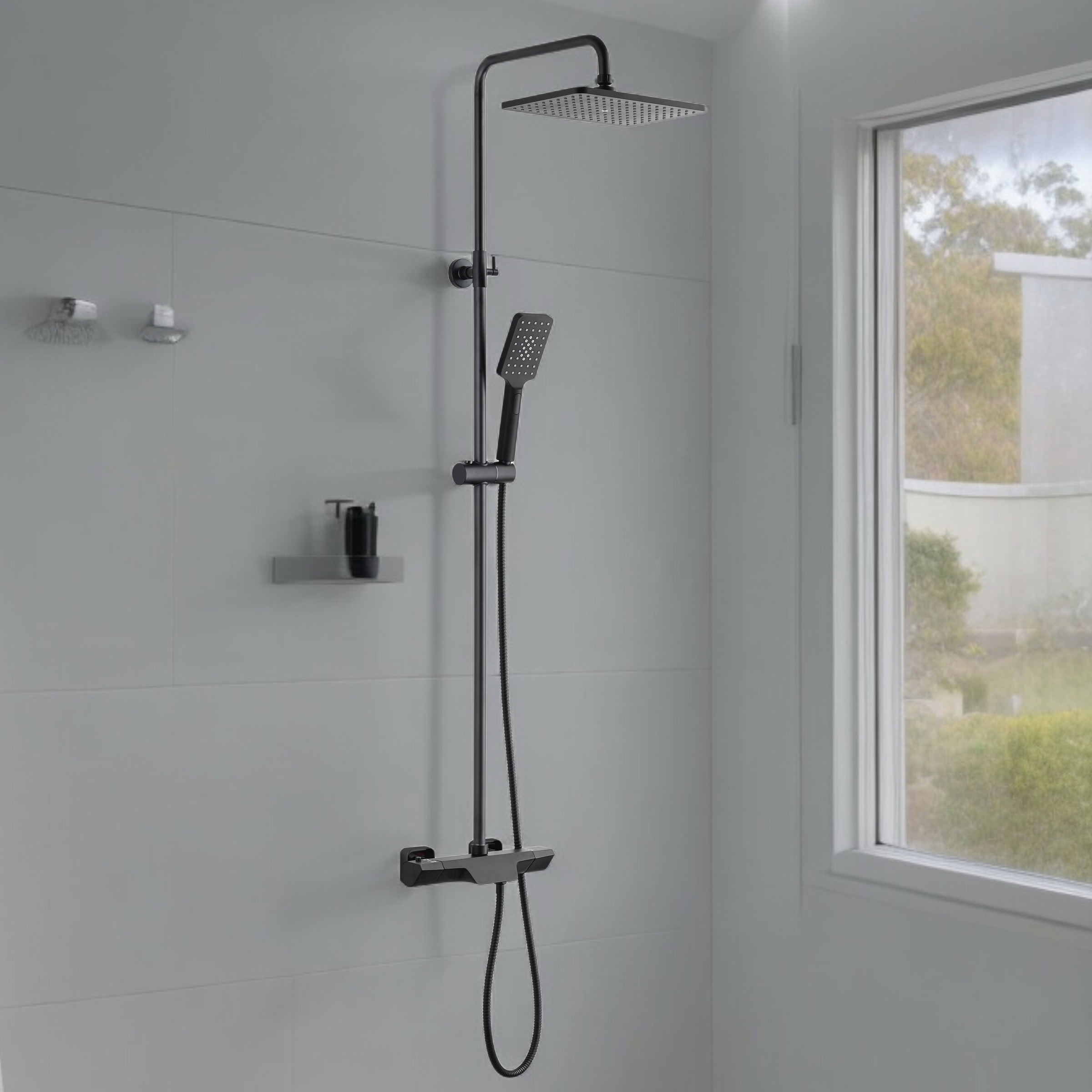 Изображение товара Душевая система BOND BL039488 с термостатом цвет черный