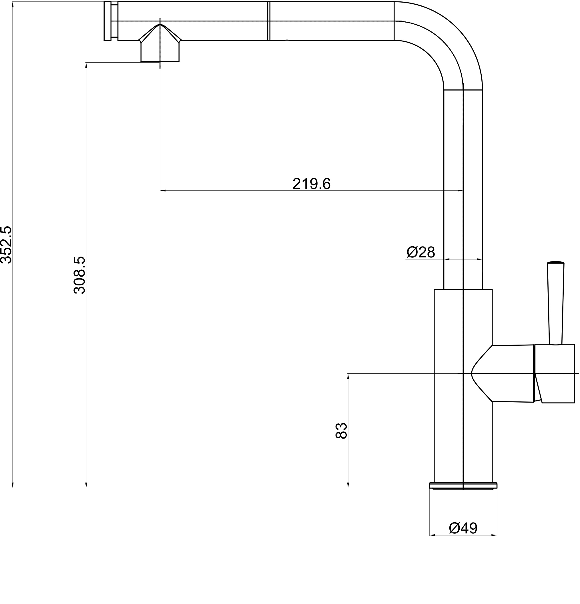 Изображение товара Смеситель для кухни Maxonor pure life PL4287-16 поворотный излив 30.6 см цвет бронза