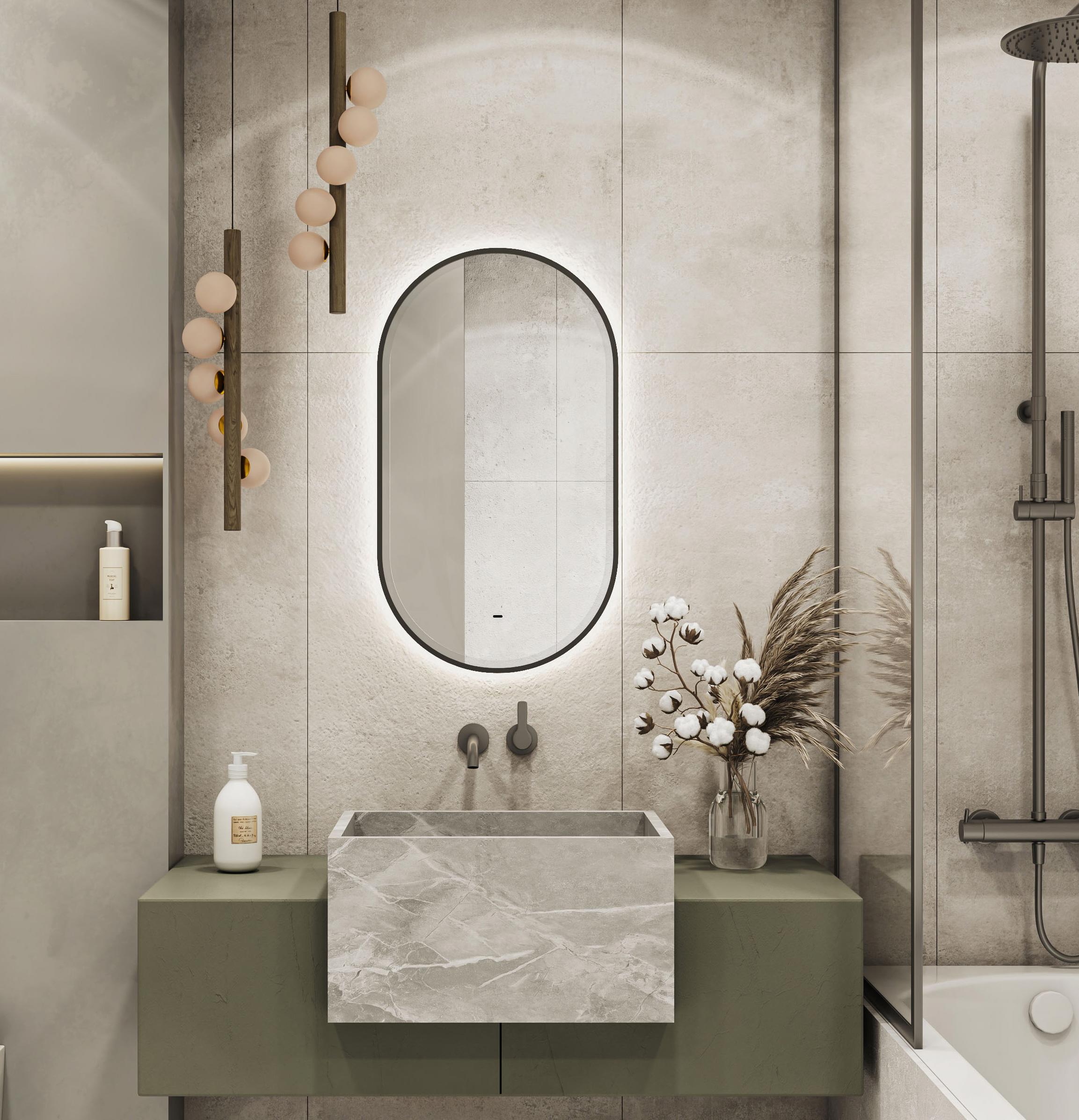 Изображение товара Зеркало в ванную комнату Velor 45x80 см с подсветкой