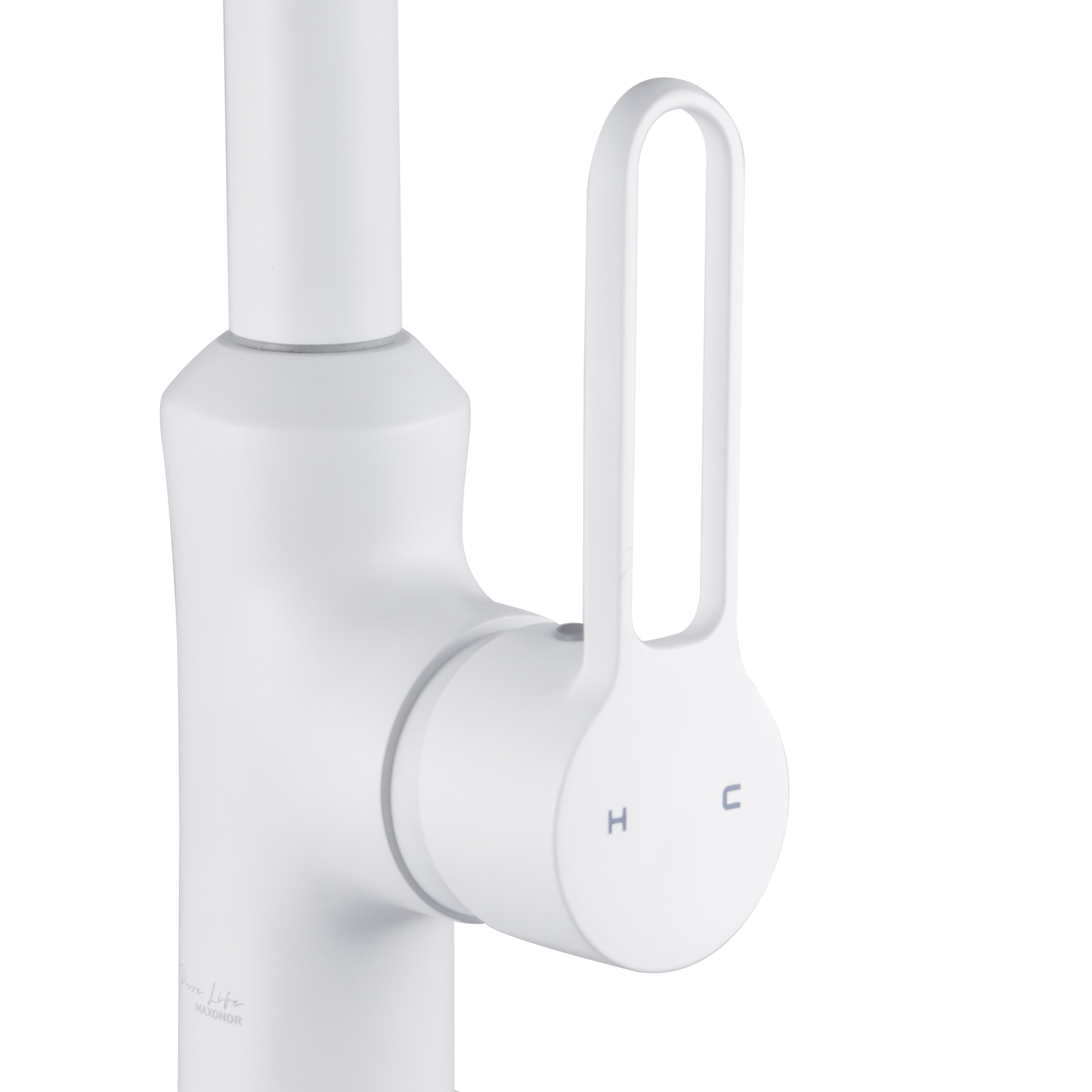 Изображение товара Смеситель для кухни Maxonor Pure Life PL40108-8 белый матовый 25.4 см однорычажный