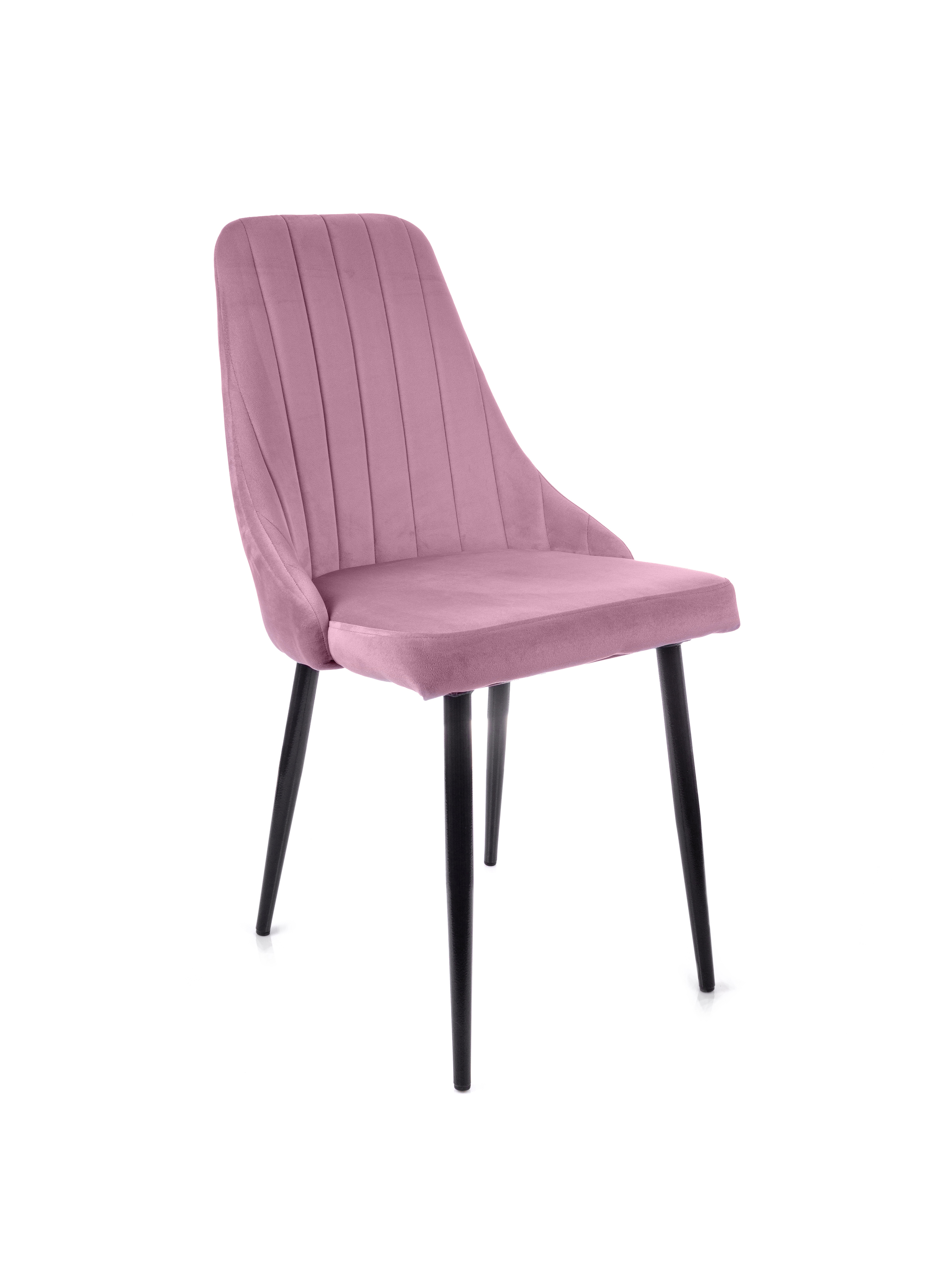 Изображение товара Современный стул Милан из велюра с металлическими ножками розовый черный