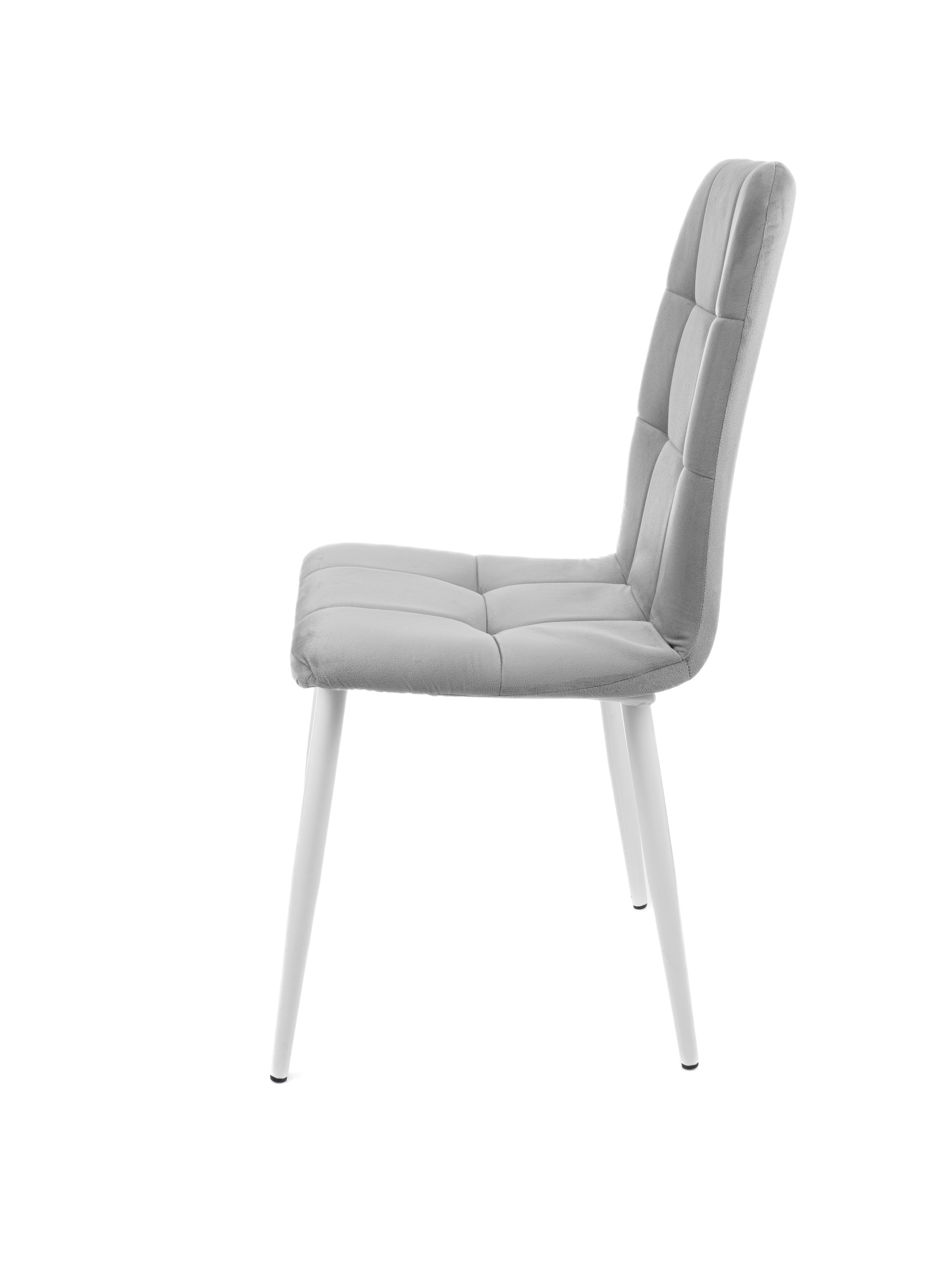 Изображение товара Обеденный стул М-group Леон 2 шт велюр белый современные ножки модный дизайн