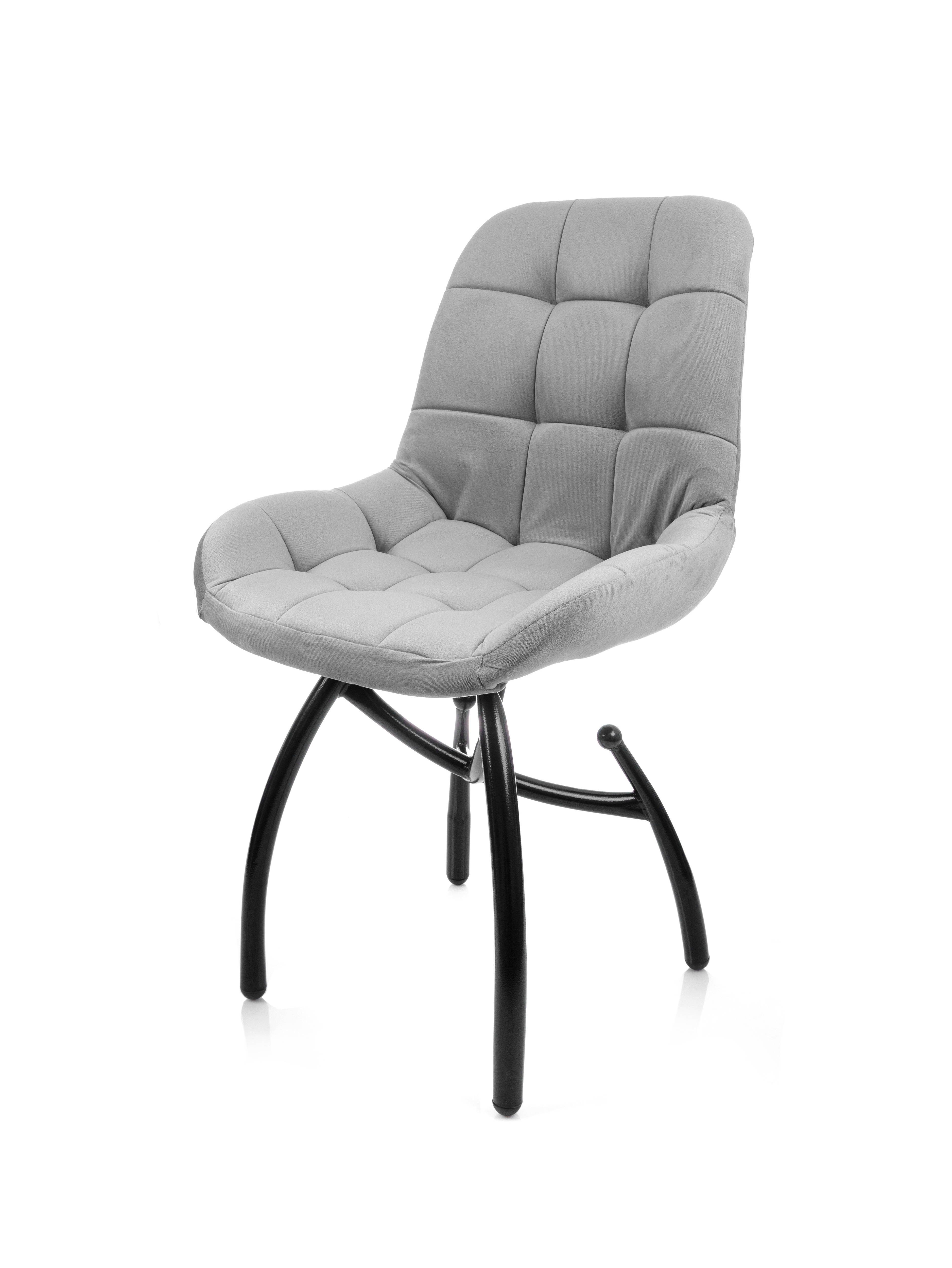 Изображение товара Обеденный стул М-gROUP Лира 13060455 серый и черные ножки современный дизайн