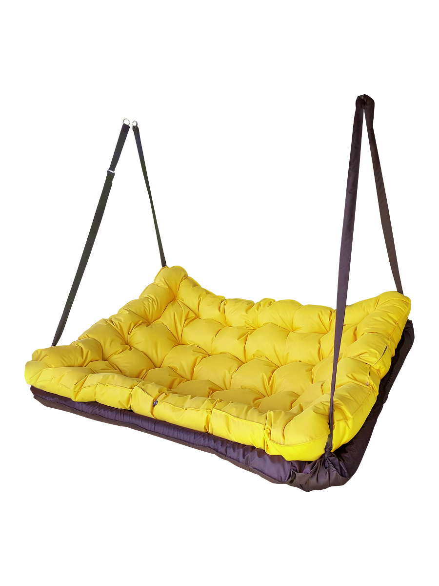 Изображение товара Качели садовые 2-х местные до 250 кг желтые для дачи дома и природы
