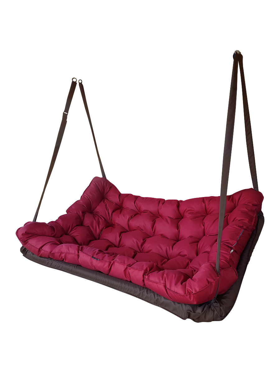 Изображение товара Качели садовые 2-х местные до 250 кг бордовые с регулировкой