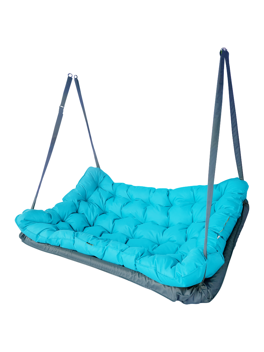 Изображение товара Качели садовые 2-х местные до 250 кг с серым и голубым цветами